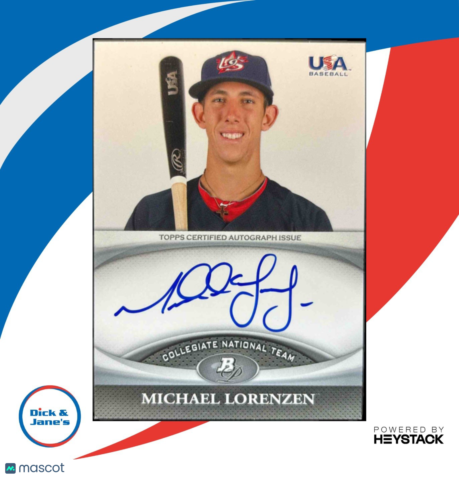 2011 Bowman Platinum Michael Lorenzen Team USA National Auto #USA-ML - Sports Cards
