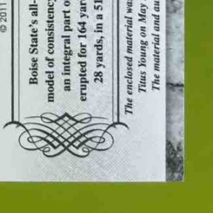 2011 Panini Plates & Patches Titus Young /499 #215 RC Auto Detroit Lions - Sports Cards