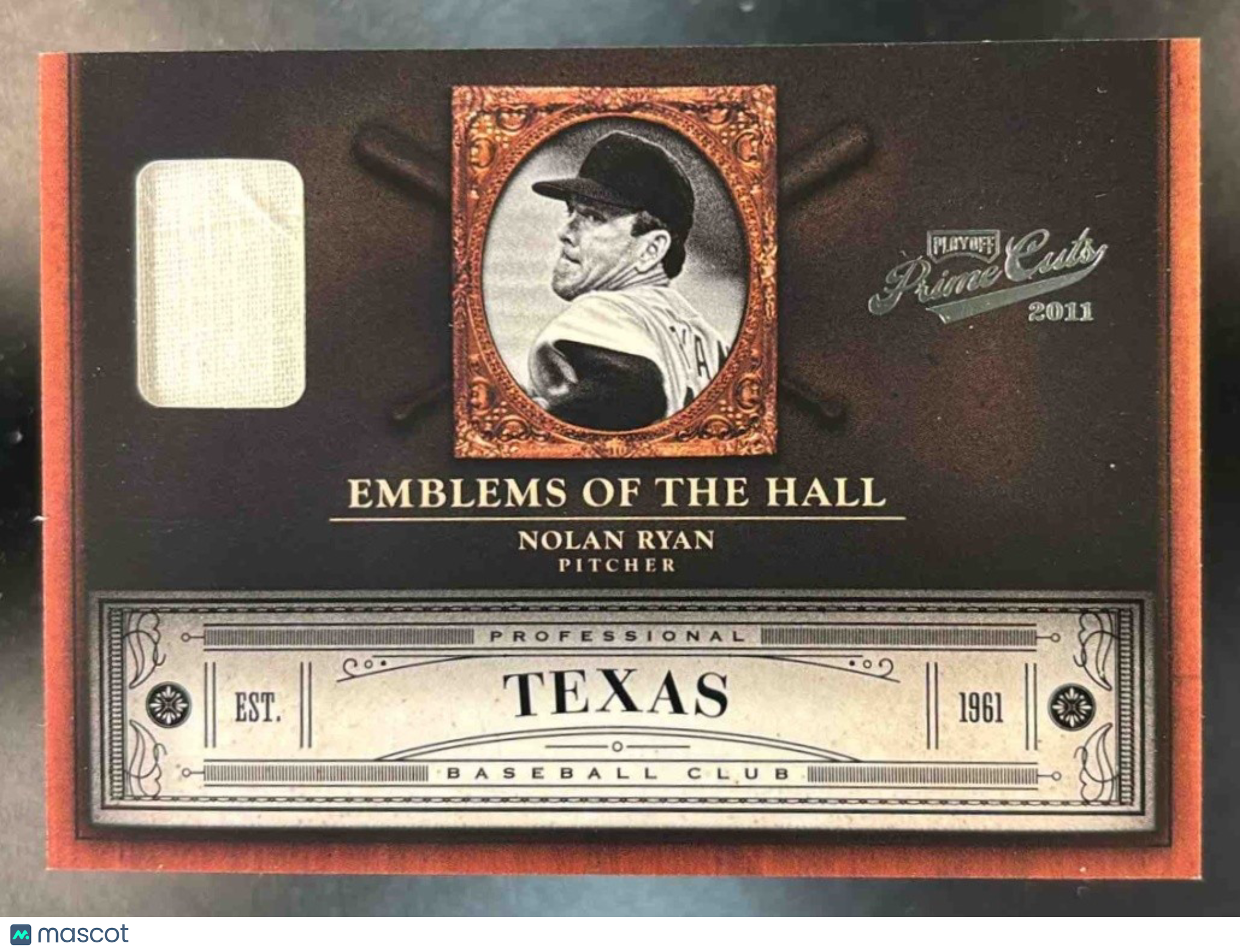 2011 Panini Prime Cuts Nolan Ryan Emblems of the Hall Patch /99 #25 MEM Rangers - Sports Cards