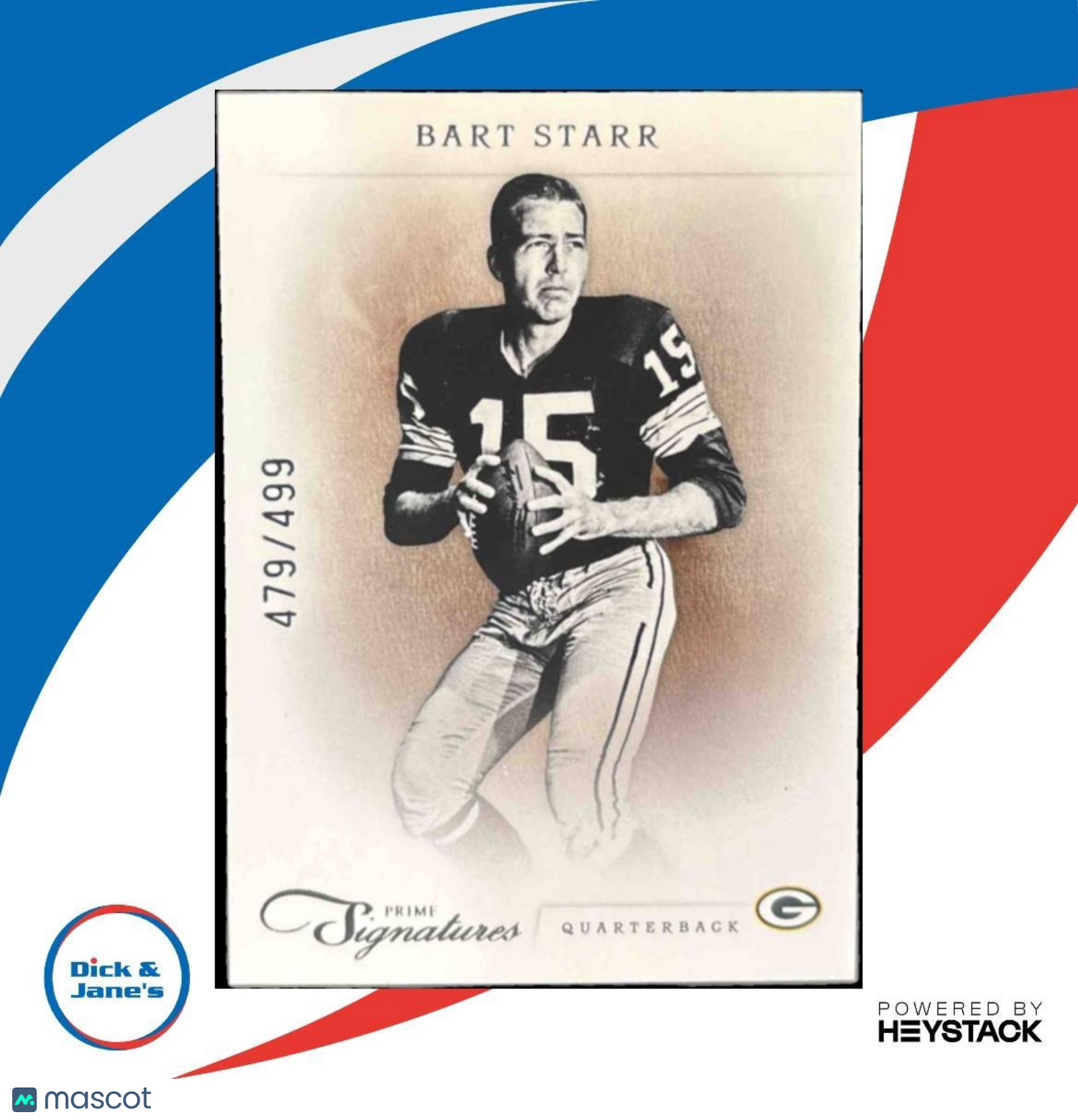 2011 Panini Prime Signatures Bart Starr Proof Red /99 #11 Green Bay Packers - Sports Cards
