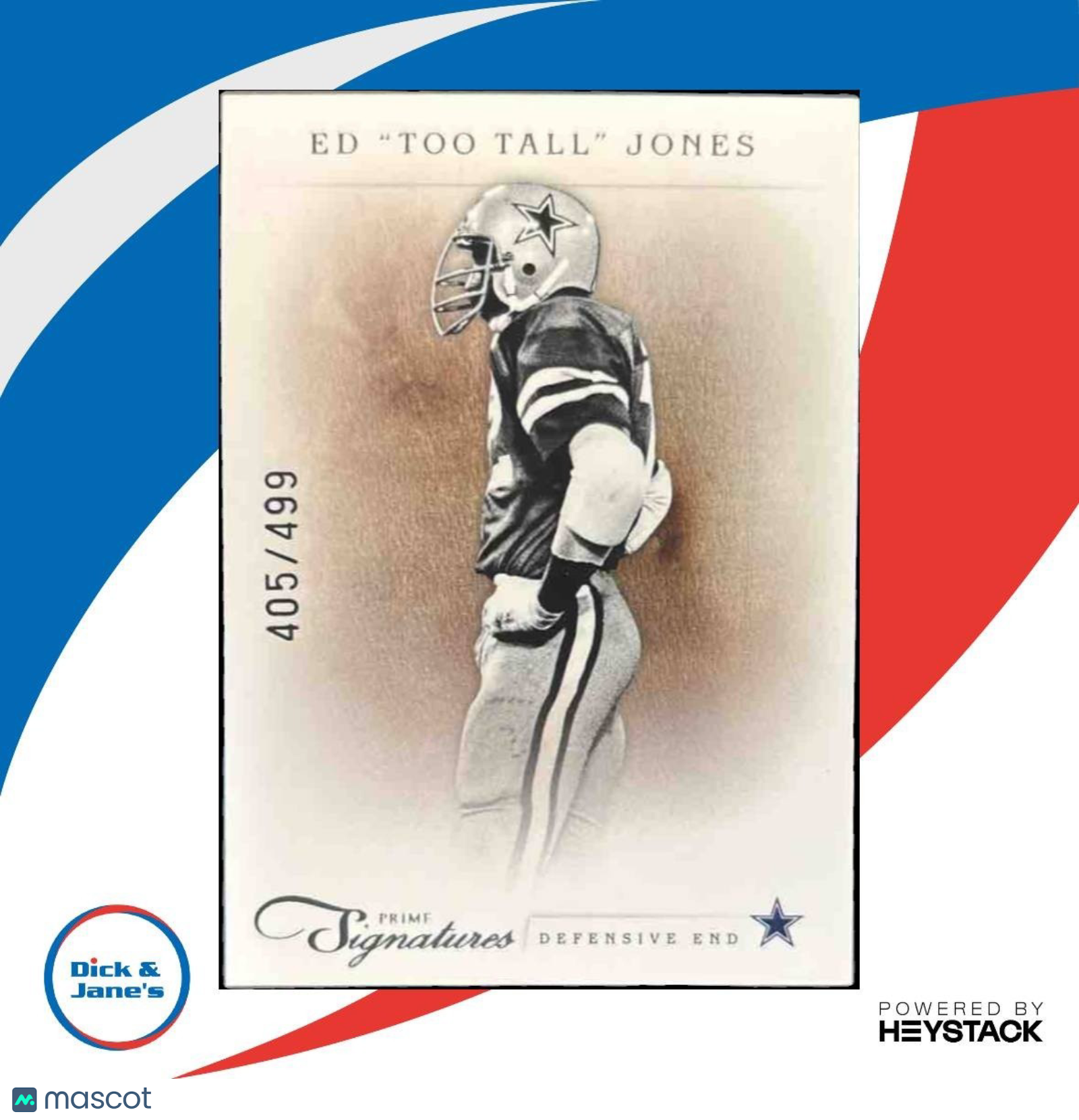 2011 Panini Prime Signatures Ed ’Too Tall’ Jones /499 #58 Dallas Cowboys - Sports Cards