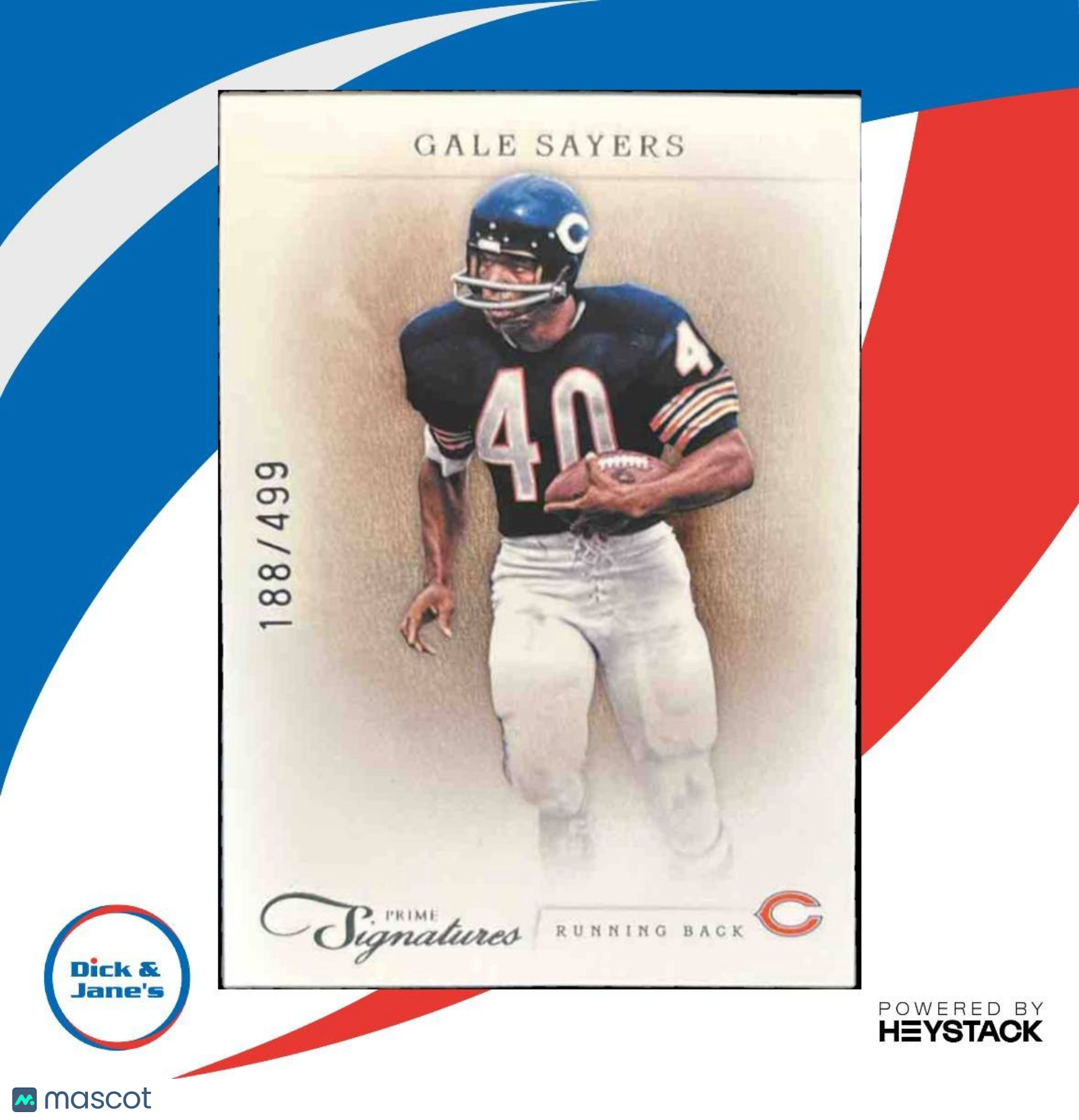 2011 Panini Prime Signatures Gale Sayers /499 #68 Chicago Bears - Sports Cards