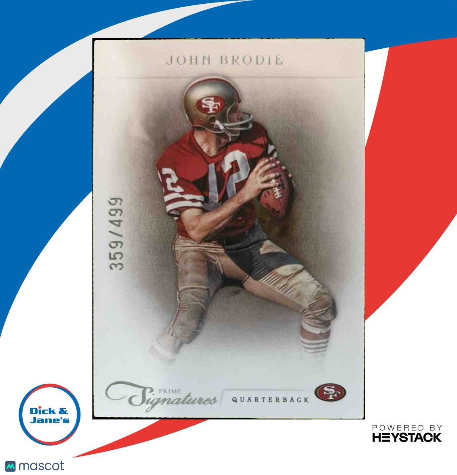 2011 Panini Prime Signatures John Brodie /499 #100 San Francisco 49ers - Sports Cards
