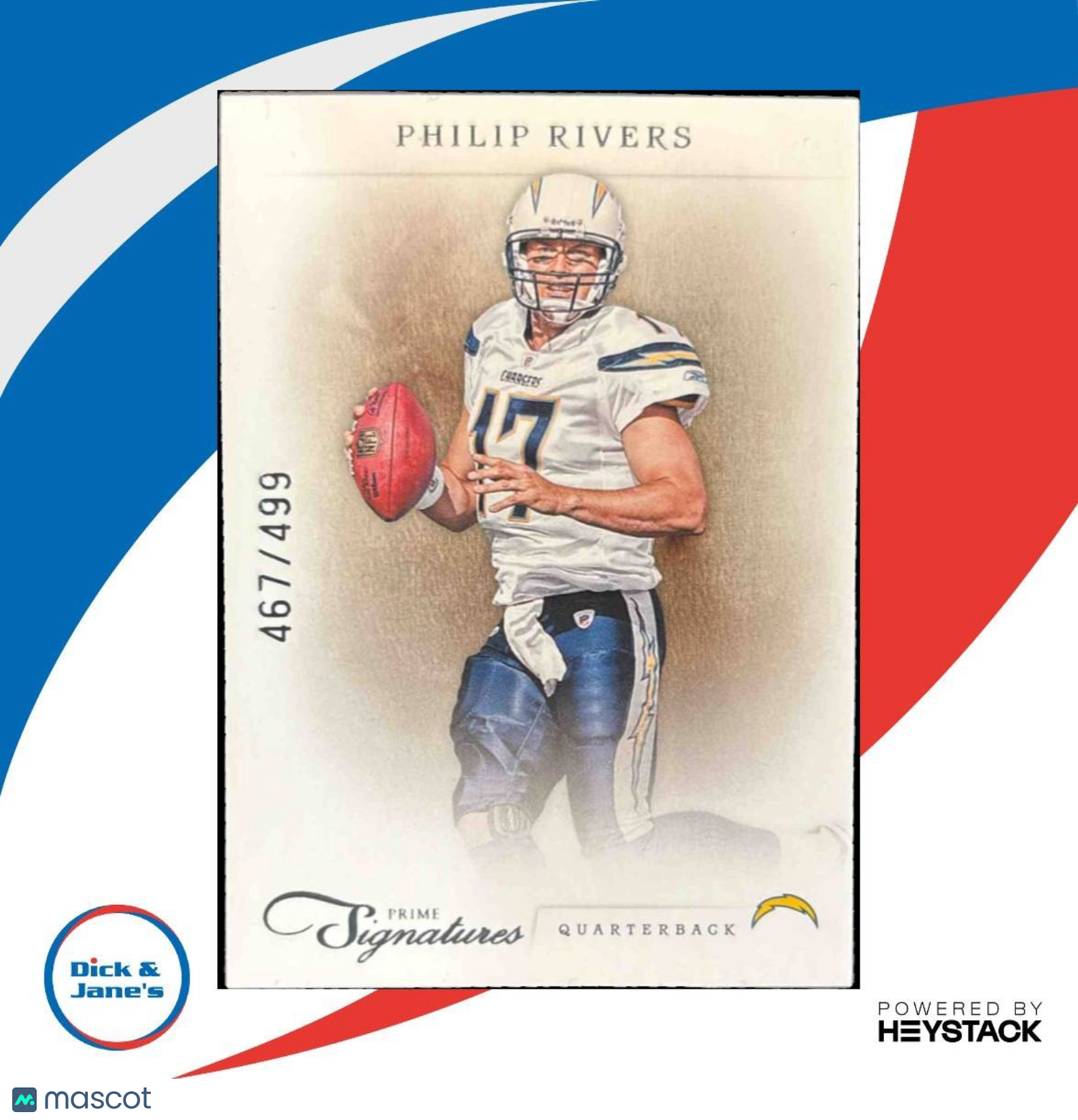 2011 Panini Prime Signatures Philip Rivers Proof Red /99 #138 San Diego Chargers - Sports Cards