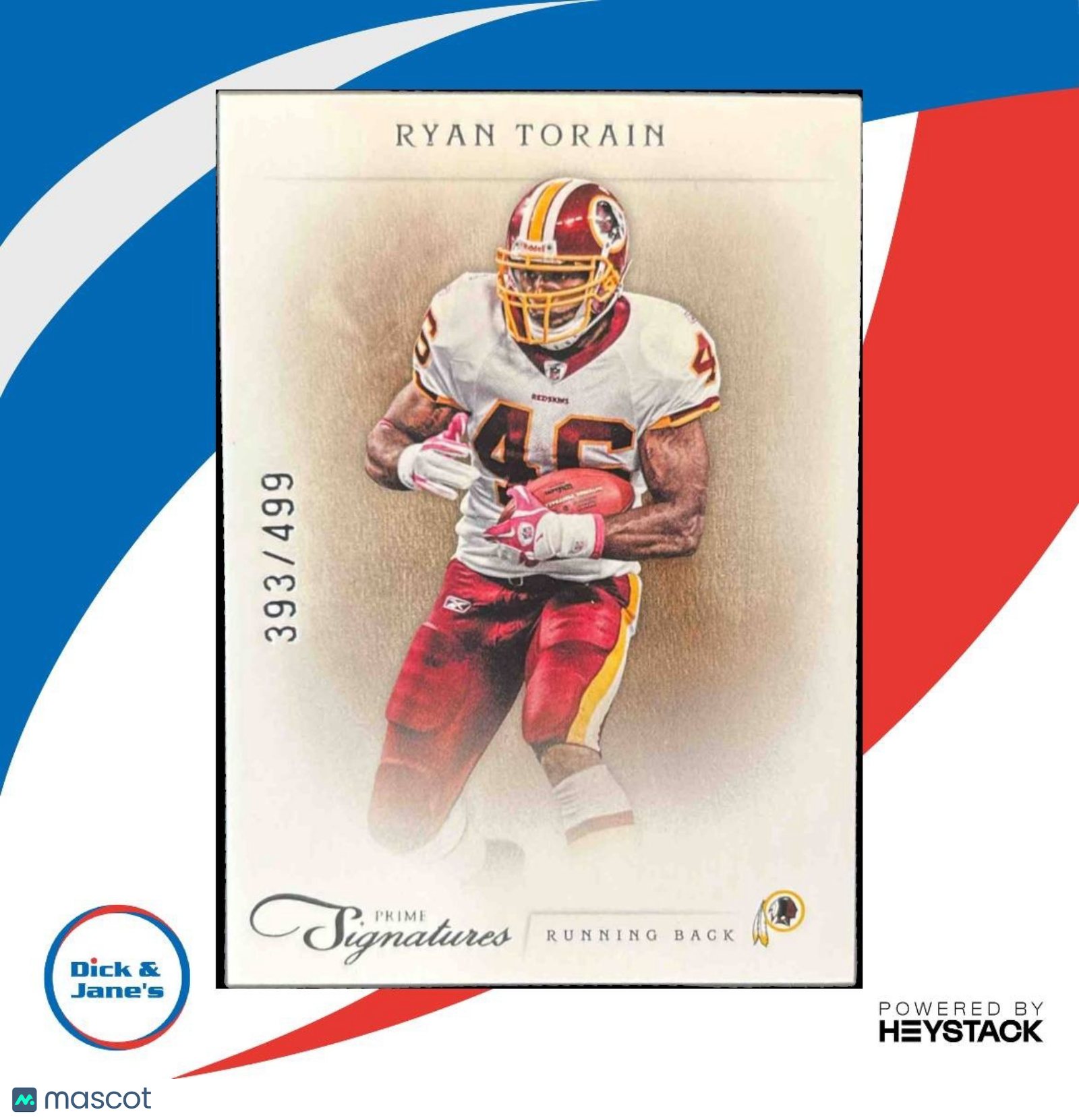 2011 Panini Prime Signatures Ryan Torain Proof Red /99 #153 Washington Redskins - Sports Cards