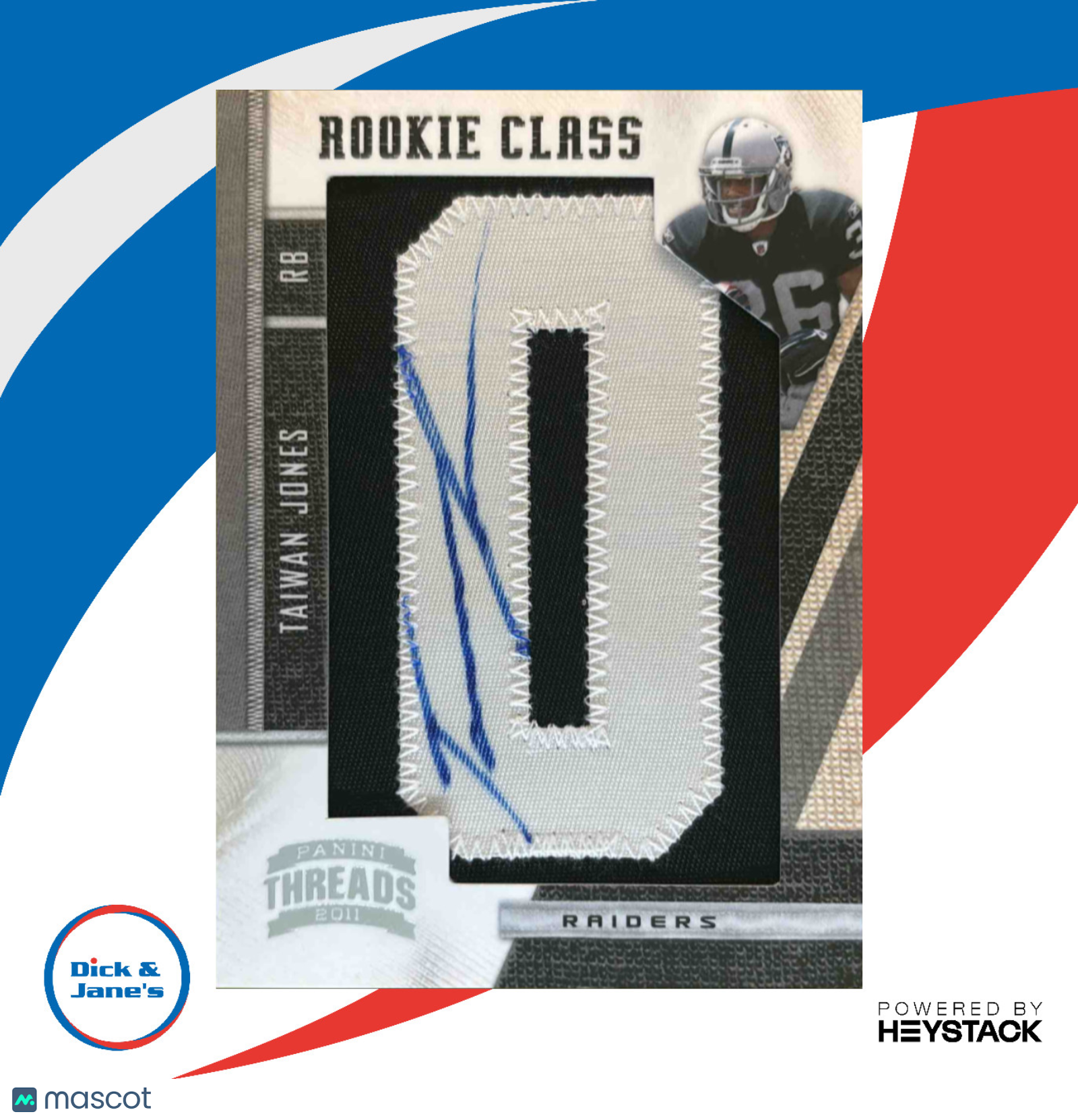 2011 Panini Threads Taiwan Jones /250 #272 RC Auto Oakland Raiders - Letter O - Sports Cards
