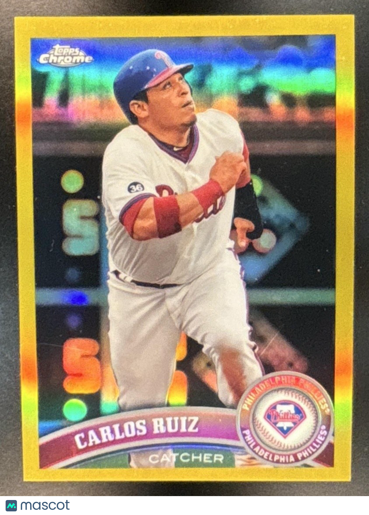 2011 Topps Chrome Carlos Ruiz Gold Refractor /50 #21 Philadelphia Phillies - Sports Cards