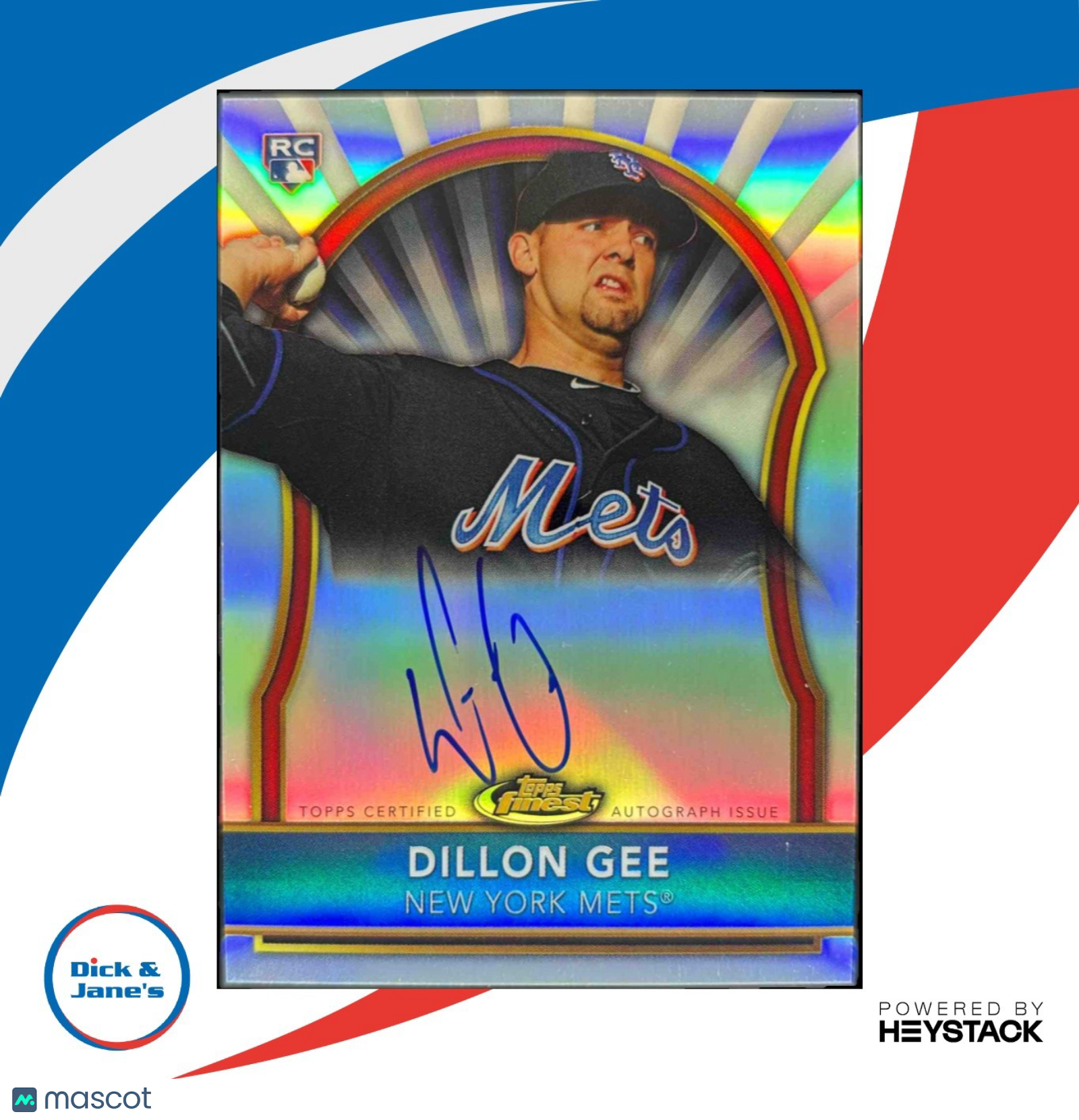 2011 Topps Finest Dillon Gee Rookie Auto Refractor 165/499 #79 RC New York Mets - Sports Cards