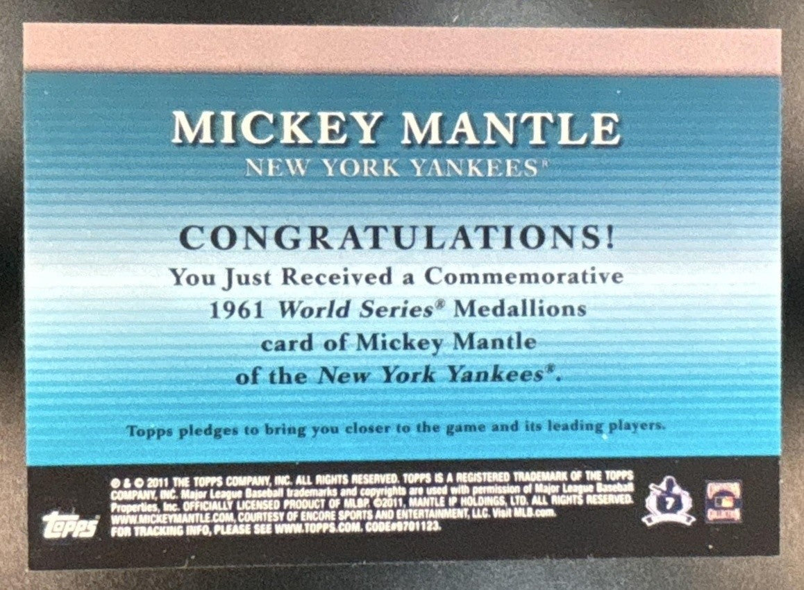 2011 Topps Mickey Mantle World Series Manufactured Medallions New York Yankees - Sports Cards