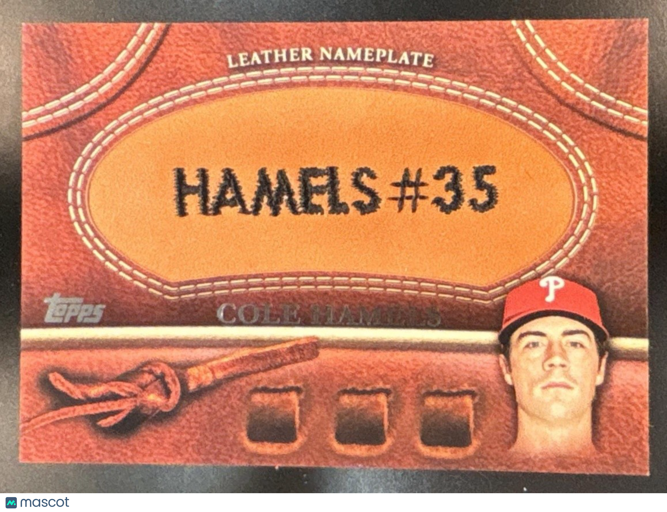2011 Topps Update Cole Hamels Manufactured Glove Leather Nameplates Phillies - Sports Cards