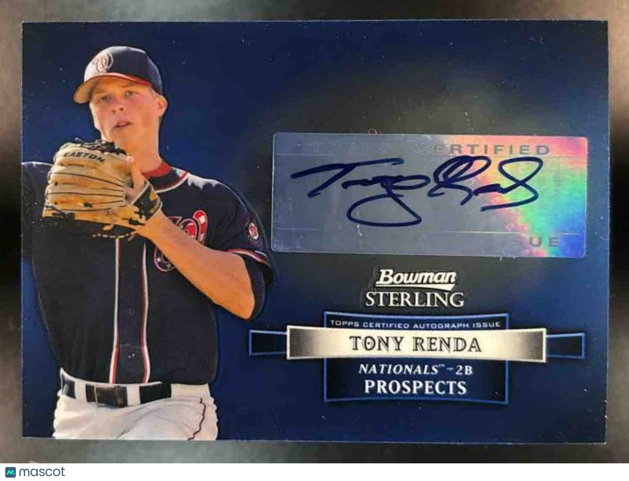 2012 Bowman Sterling Tony Renda Prospect Auto #BSAP-TRE Washington Nationals - Sports Cards