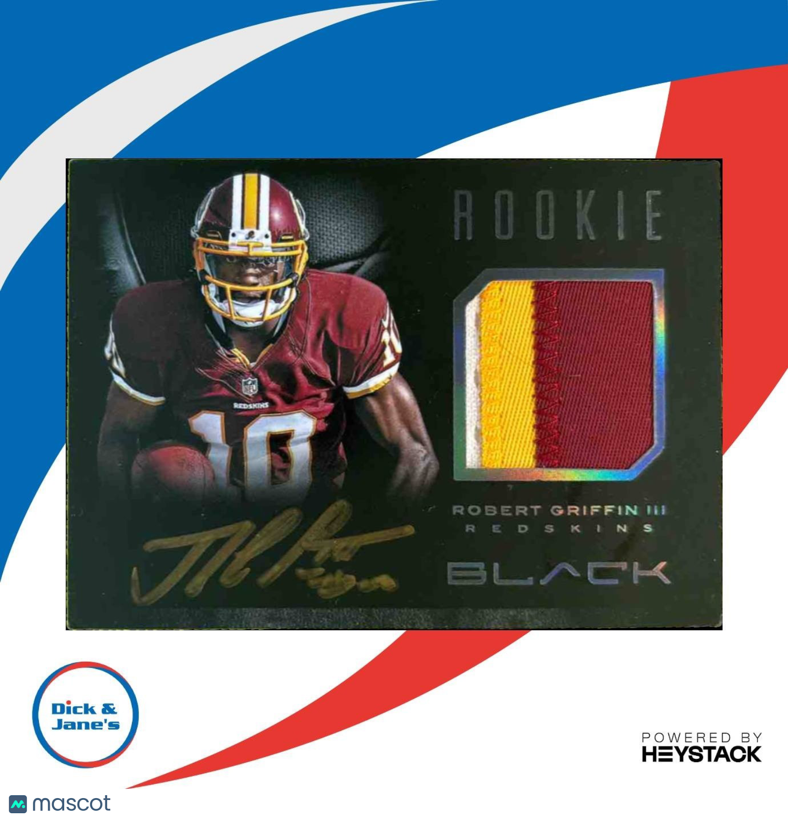 2012 Panini Black Robert Griffin III Rookie Auto Patch /349 Washington Redskins - Sports Cards