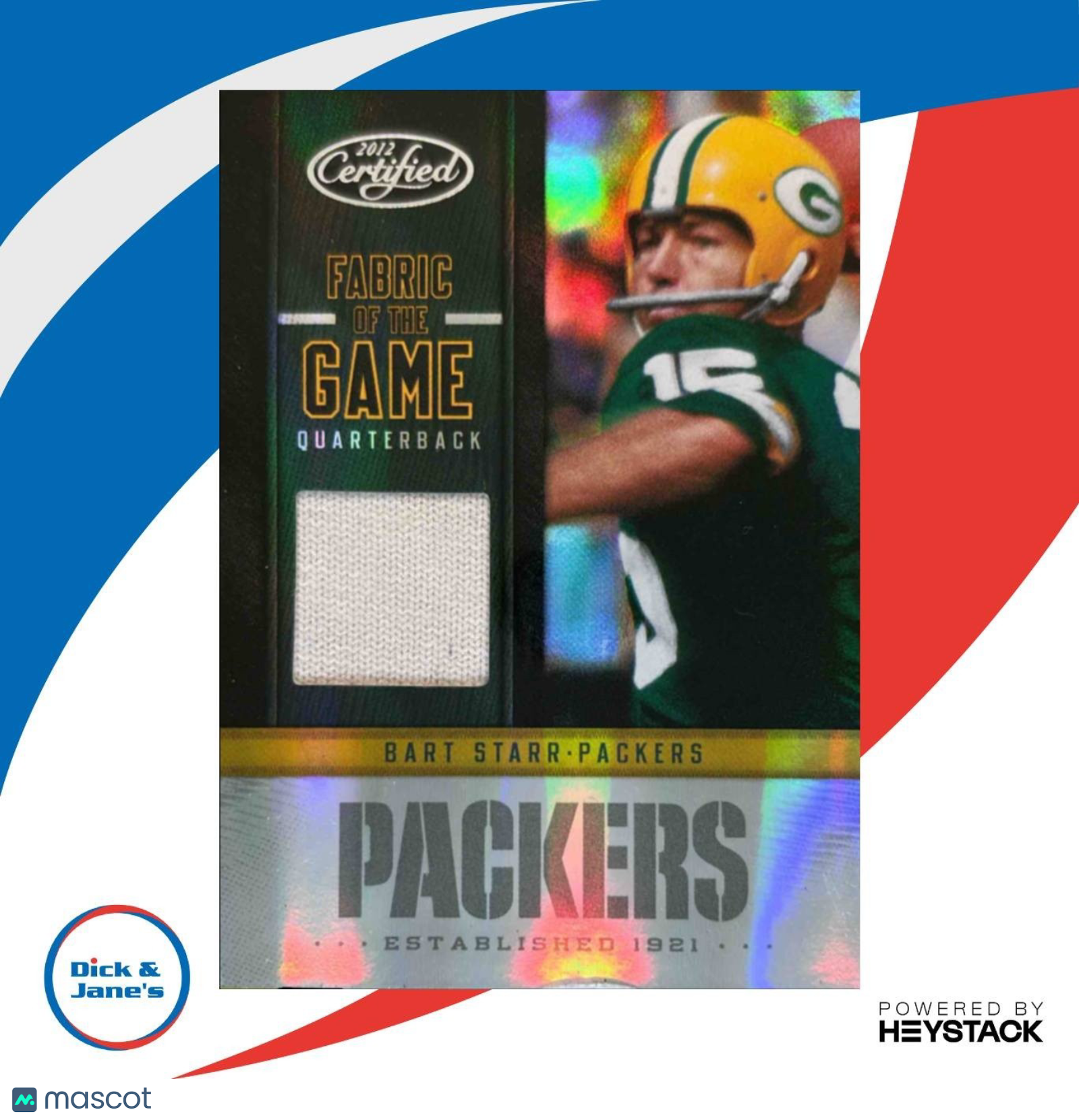 2012 Panini Certified Bart Starr Fabric of the Game 90/99 #1 Green Bay Packers - Sports Cards