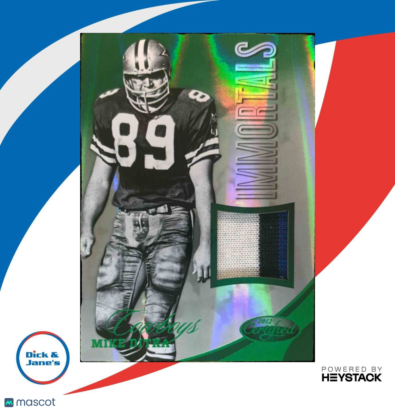 2012 Panini Certified Mike Ditka Emerald Materials 1/5 #248 Dallas Cowboys - Sports Cards