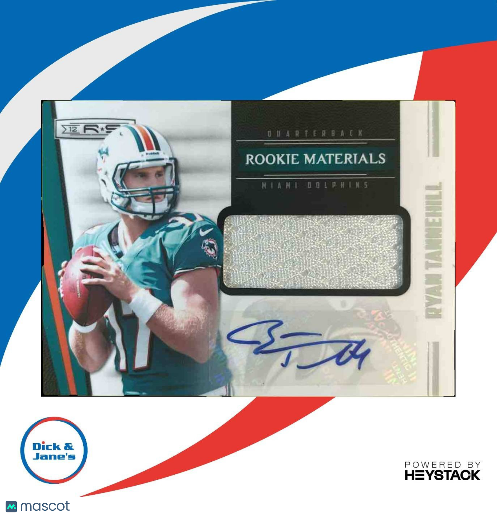 2012 Panini Rookies & Stars Ryan Tannehill /499 #220 RC Auto Patch Dolphins - Sports Cards