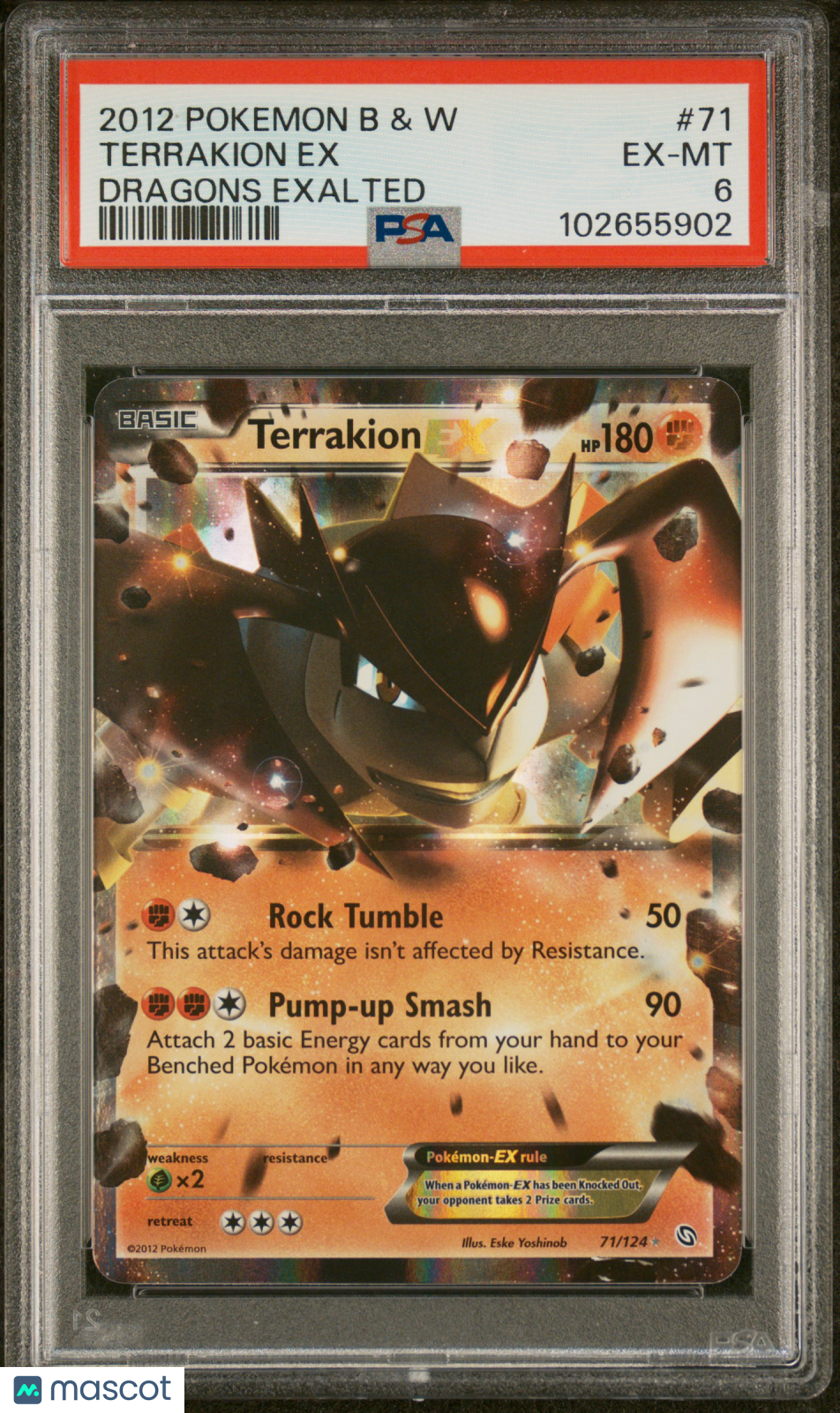 2012 Pokemon B/W Dragons Exalted Terrakion EX #71 Dragons Exalted PSA 6 - Graded TCG/CCG