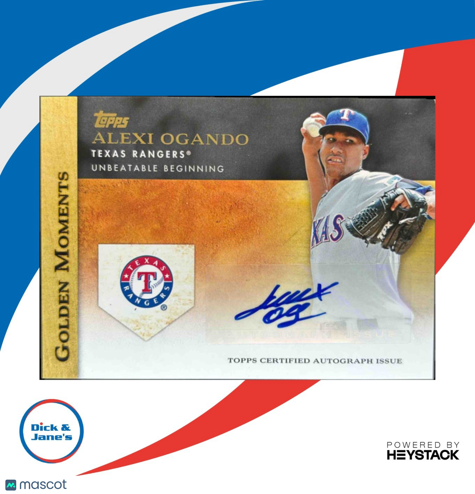 2012 Topps Alexi Ogando Golden Moments Auto #GMA-AO Texas Rangers - Sports Cards