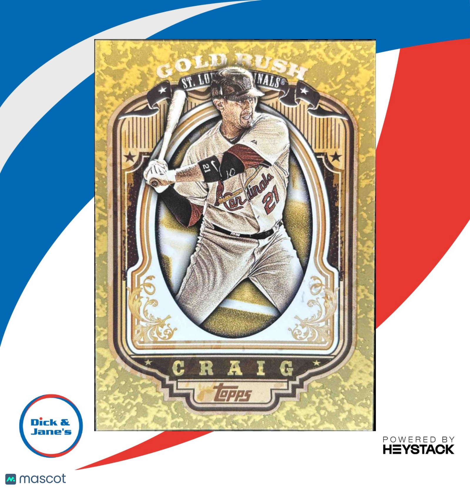 2012 Topps Allen Craig Gold Rush Wrapper Redemption #4 St. Louis Cardinals (2A) - Sports Cards
