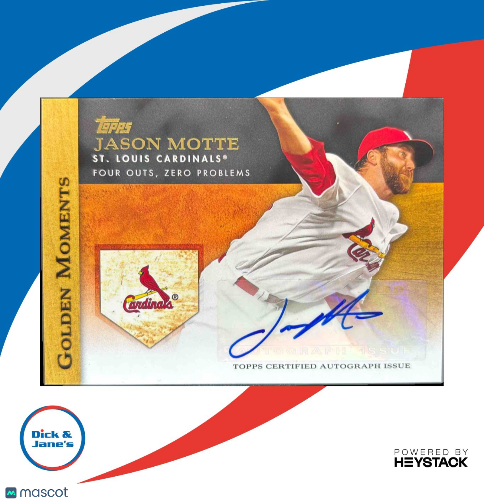 2012 Topps Jason Motte Golden Moments Auto #GMA-JM St. Louis Cardinals - Sports Cards