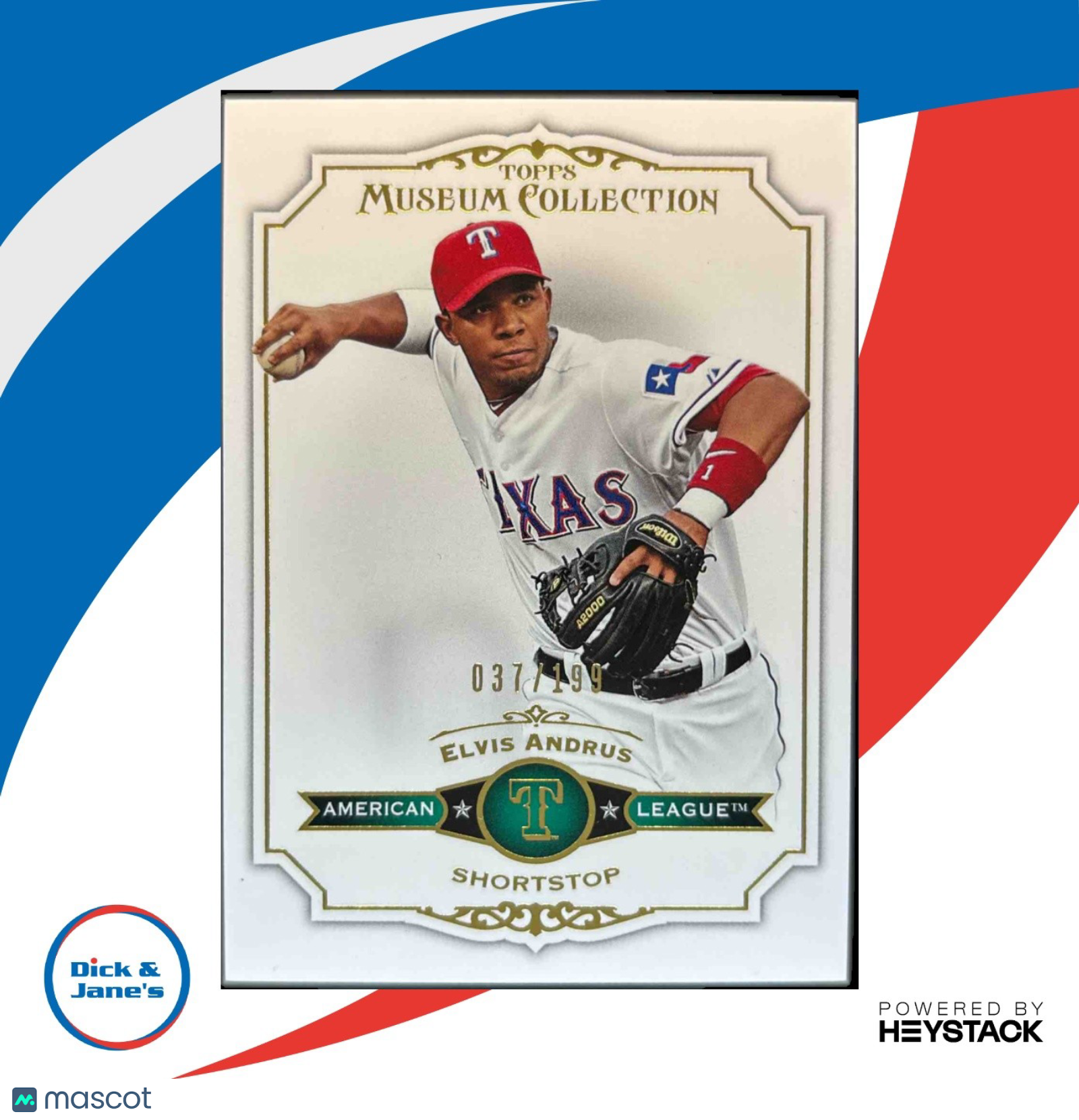 2012 Topps Museum Collection Elvis Andrus Green 37/199 #49 Texas Rangers - Sports Cards