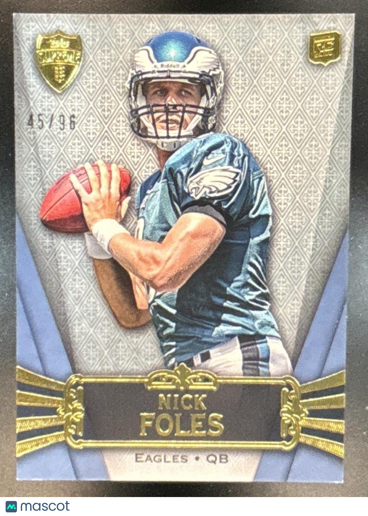2012 Topps Supreme Nick Foles Blue 45/96 #59 RC Philadelphia Eagles - Sports Cards
