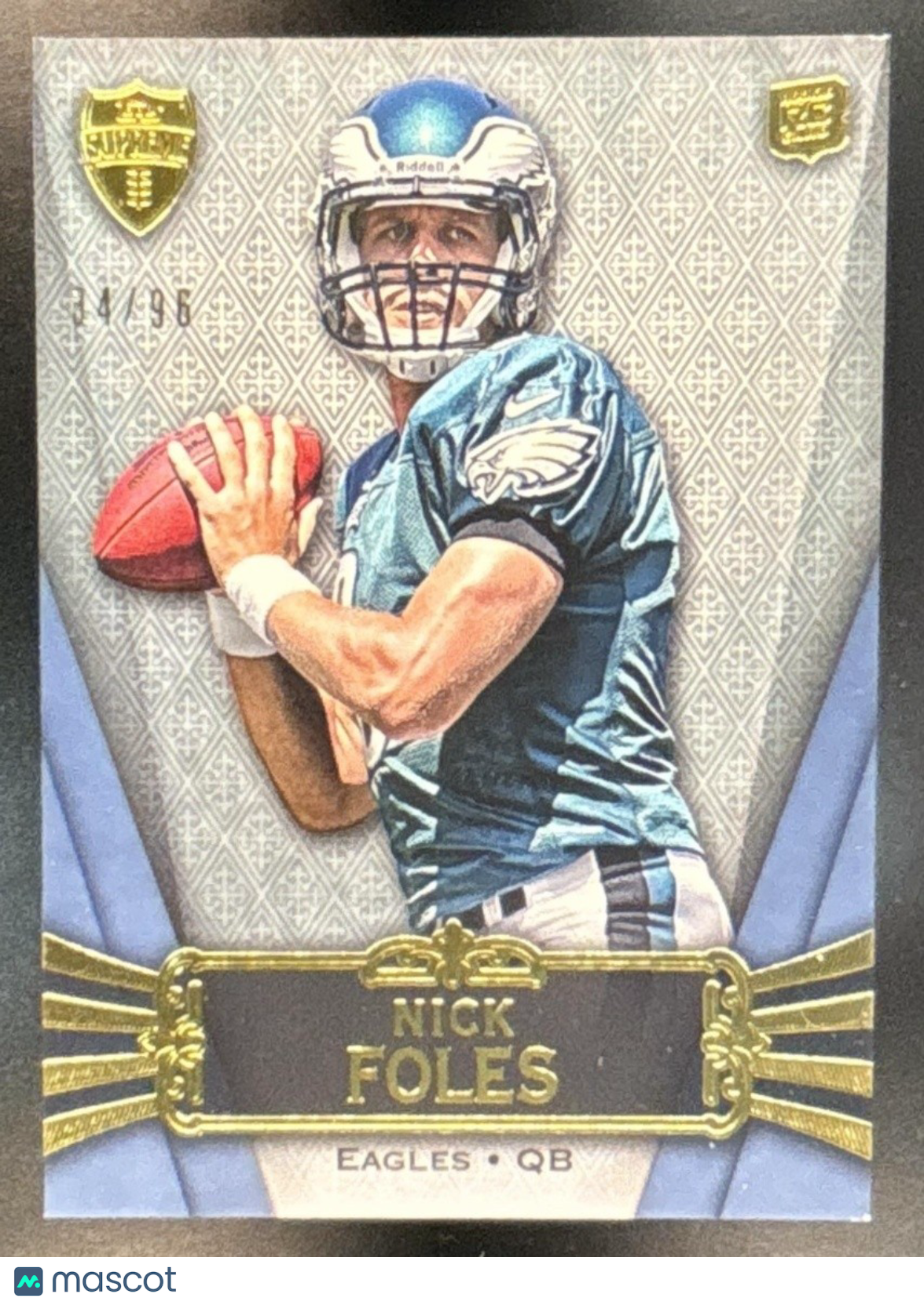2012 Topps Supreme Nick Foles Blue /96 #59 RC Philadelphia Eagles - Sports Cards