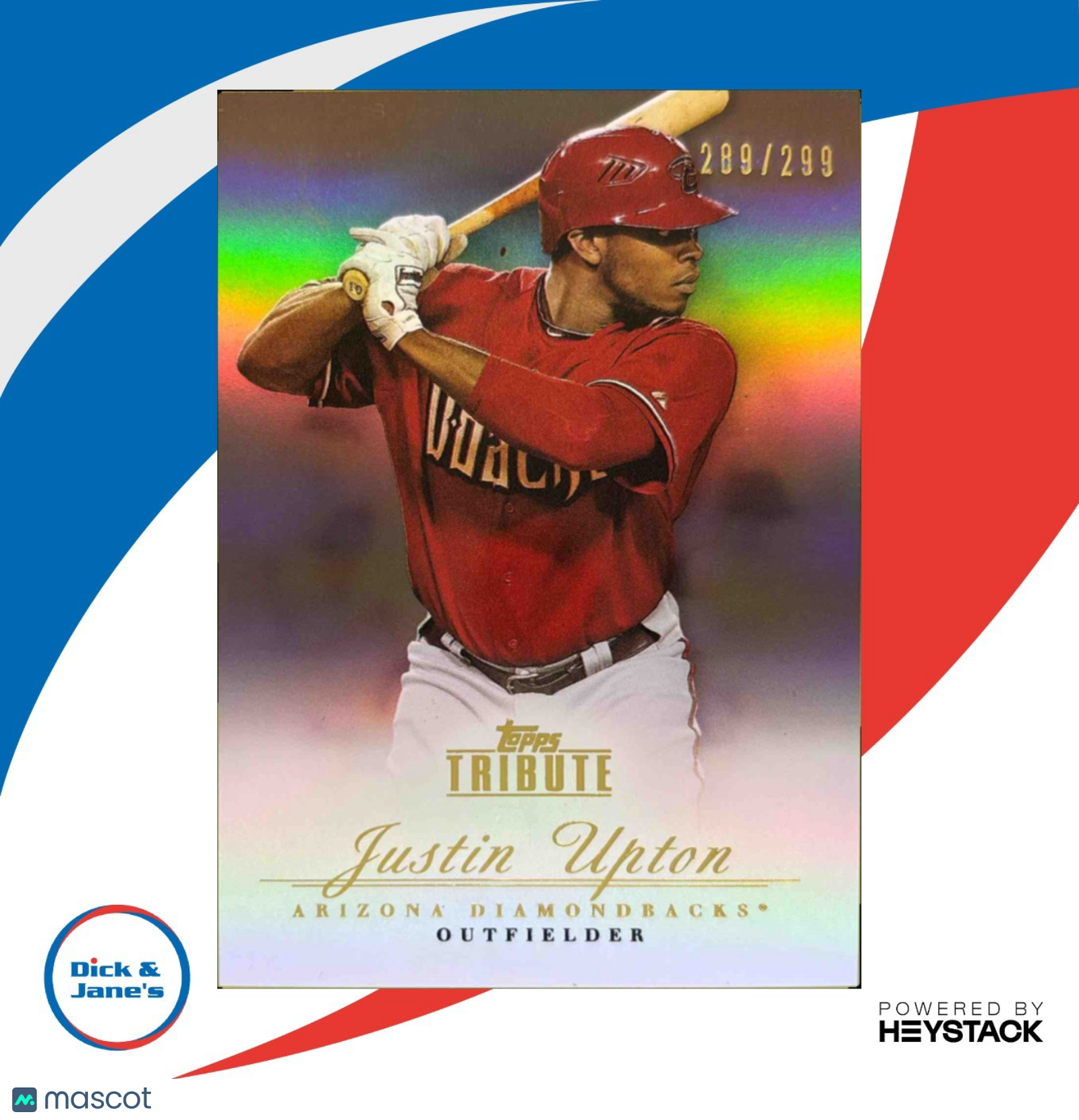 2012 Topps Tribute Justin Upton Bronze /299 #83 Arizona Diamondbacks - Sports Cards