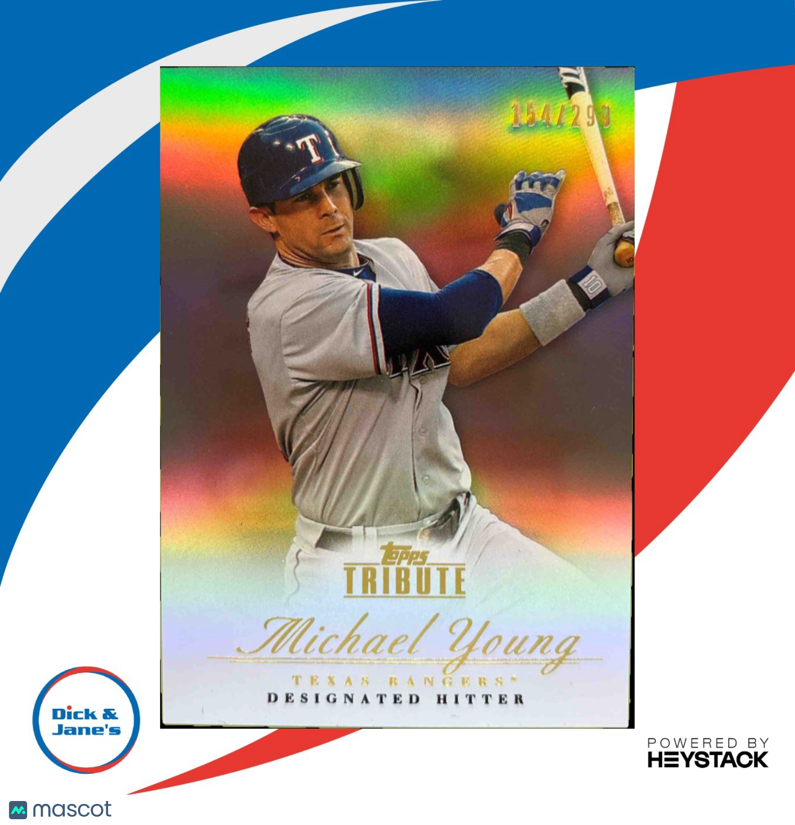 2012 Topps Tribute Michael Young Bronze /299 #54 Texas Rangers - Sports Cards