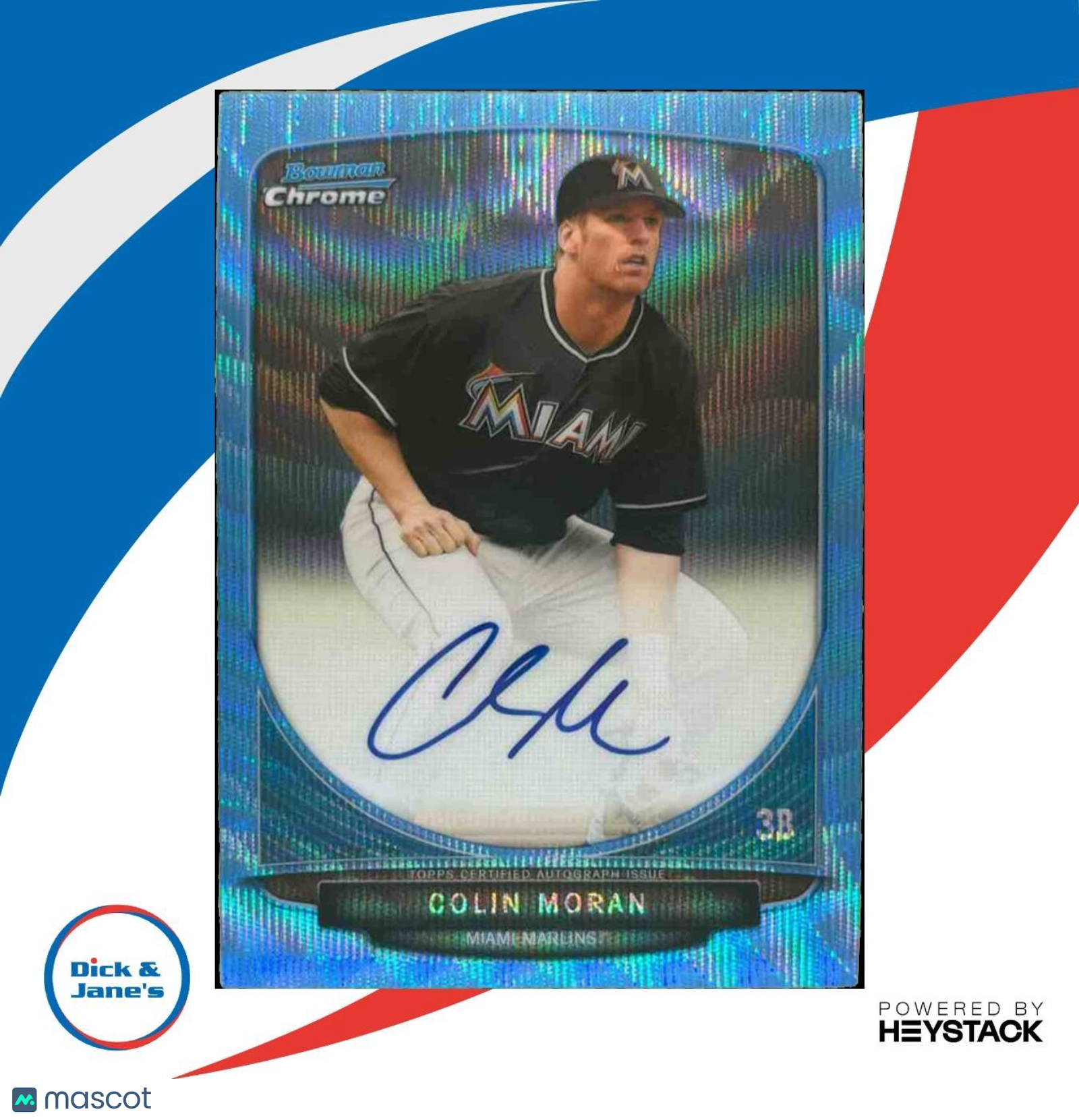 2013 Bowman Draft Picks & Prospects Chrome Colin Moran Auto Blue /50 Marlins - Sports Cards