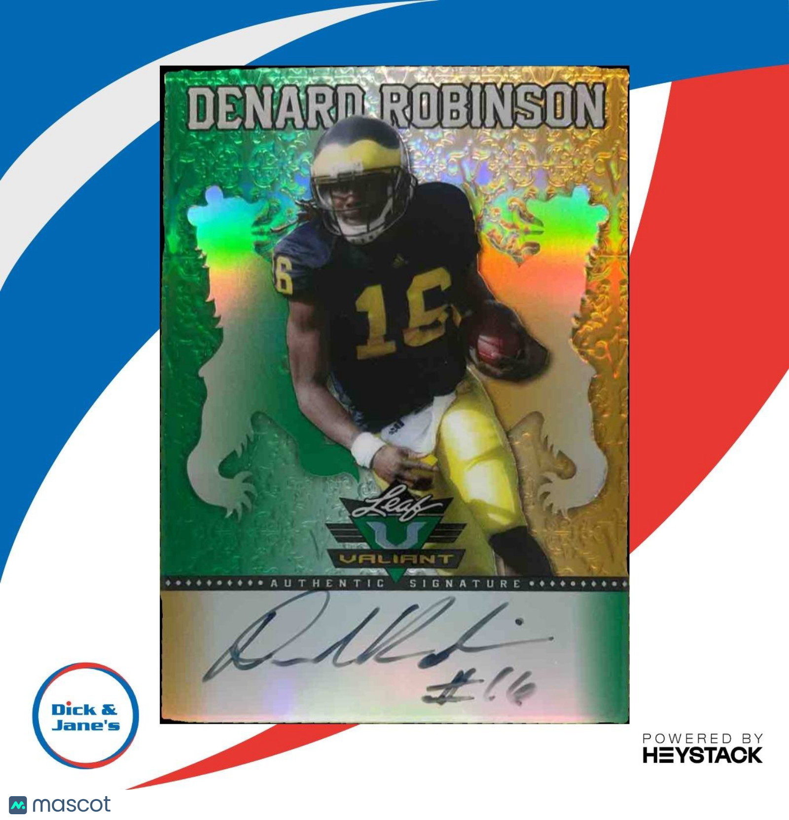 2013 Leaf Metal Draft Denard Robinson #BA-DR1 RC Auto Michigan Wolverines - Sports Cards