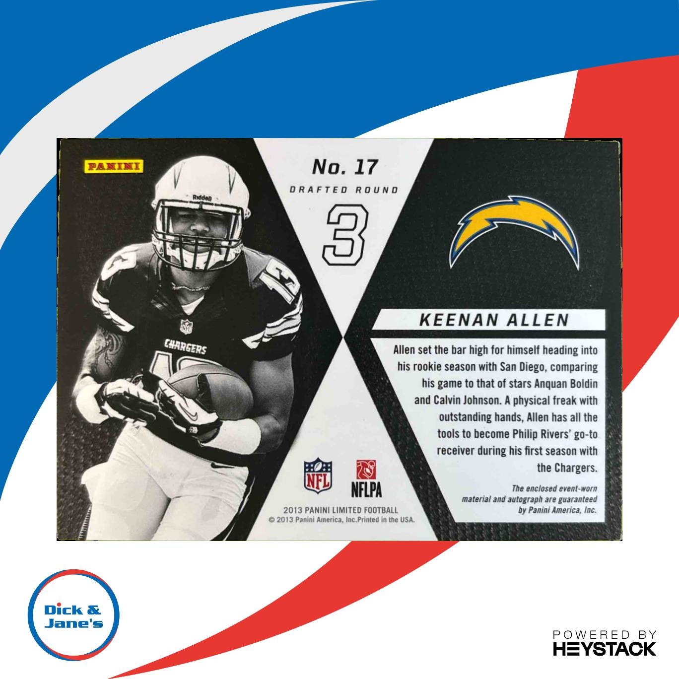 2013 Limited Keenan Allen Rookie Jumbo RC Logo Signatures 7/99 #17 Auto Chargers - Sports Cards