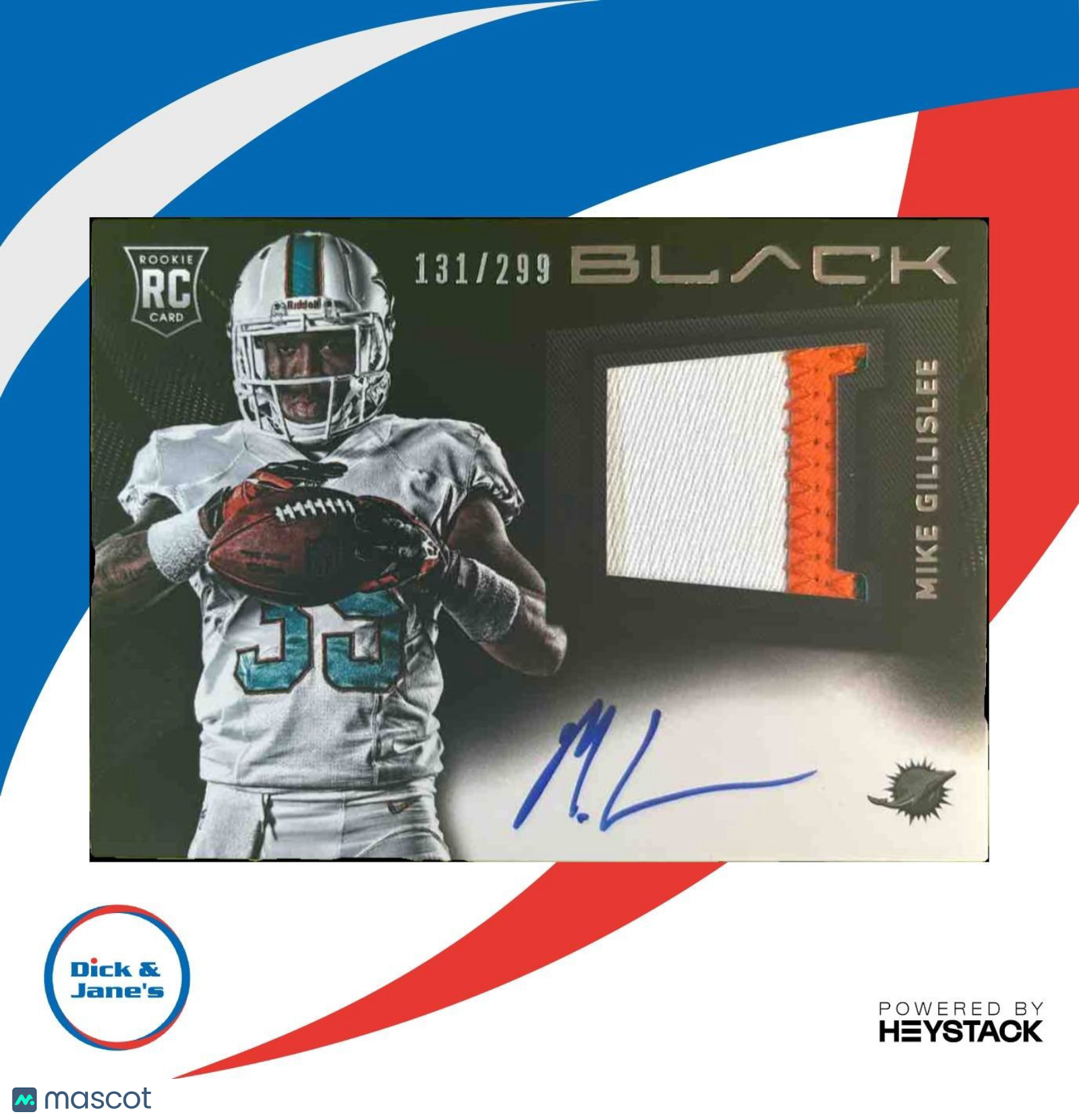 2013 Panini Black RC Patch Auto Mike Gillislee /299 - Sports Cards
