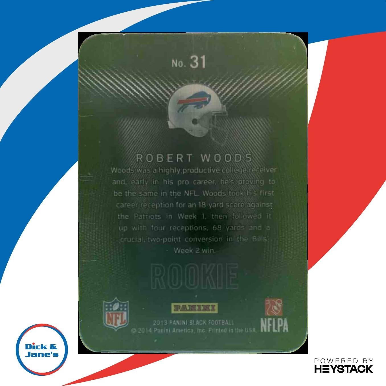 2013 Panini Black Robert Woods Metal Rookies #31 RC Buffalo Bills - Sports Cards