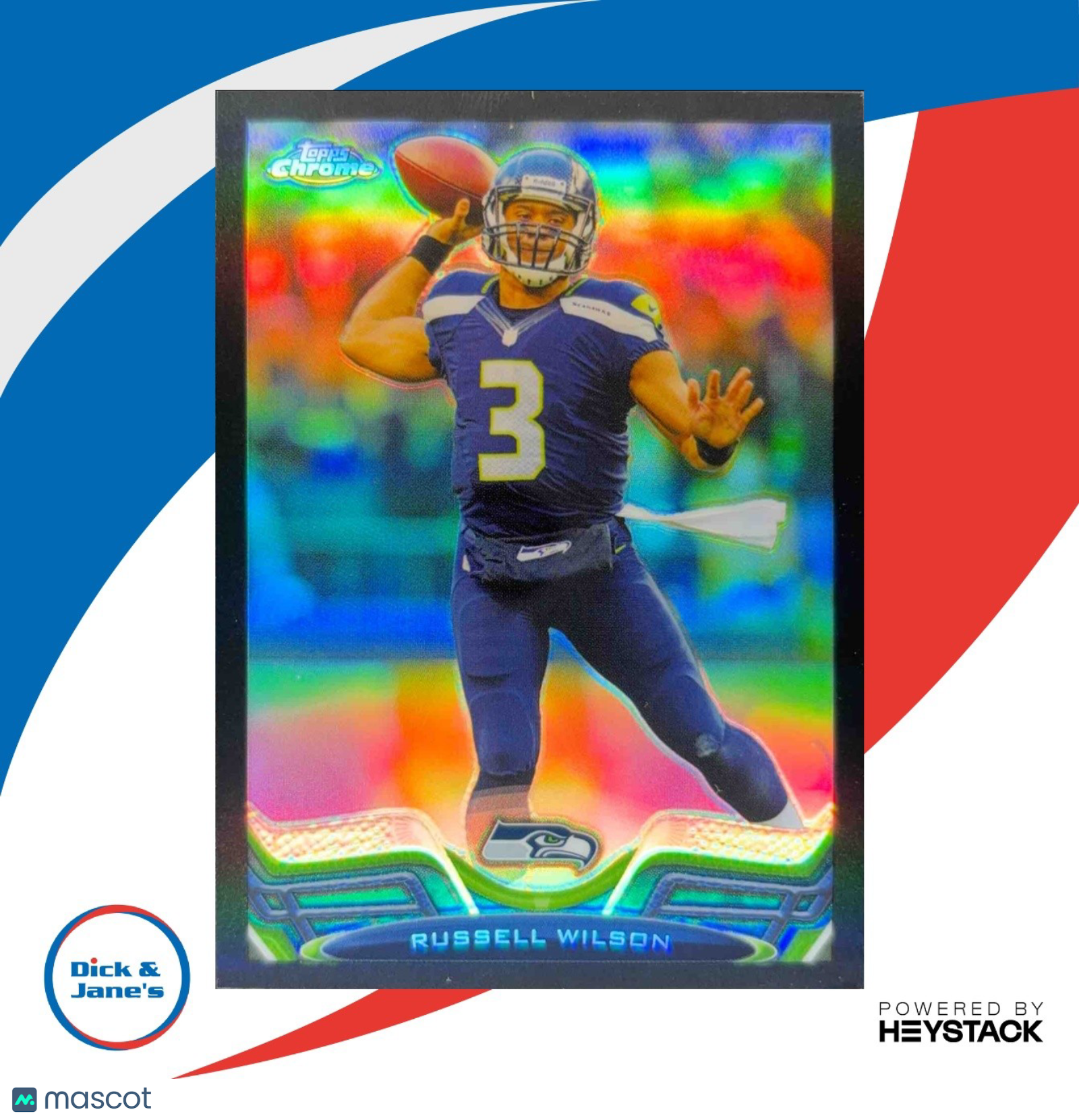 2013 Topps Chrome Russell Wilson Black Refractor 41/299 #175 Seattle Seahawks - Sports Cards