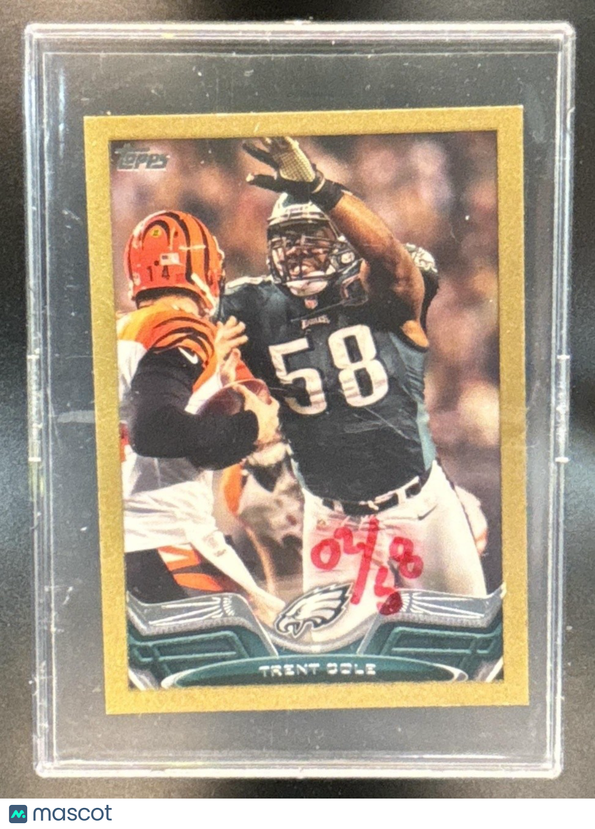 2013 Topps Mini Trent Cole Gold 2/58 #364 Philadelphia Eagles - Sports Cards