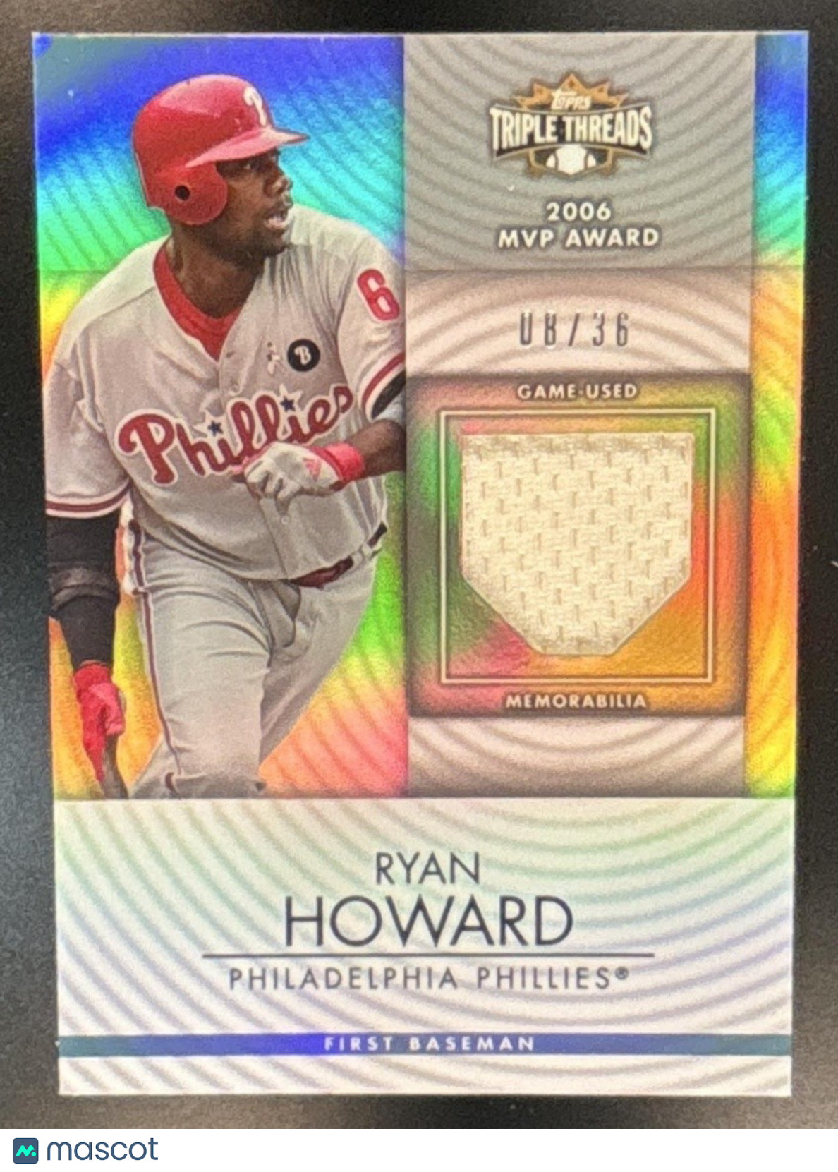 2013 Topps Triple Threads Ryan Howard Unity Relics /36 Philadelphia Phillies - Sports Cards