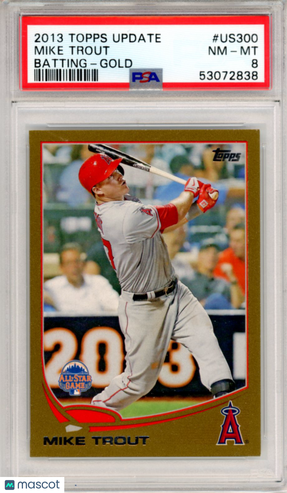 2013 Topps Update Mike Trout Gold /2013 #US300 PSA 8 - Graded Sports Cards