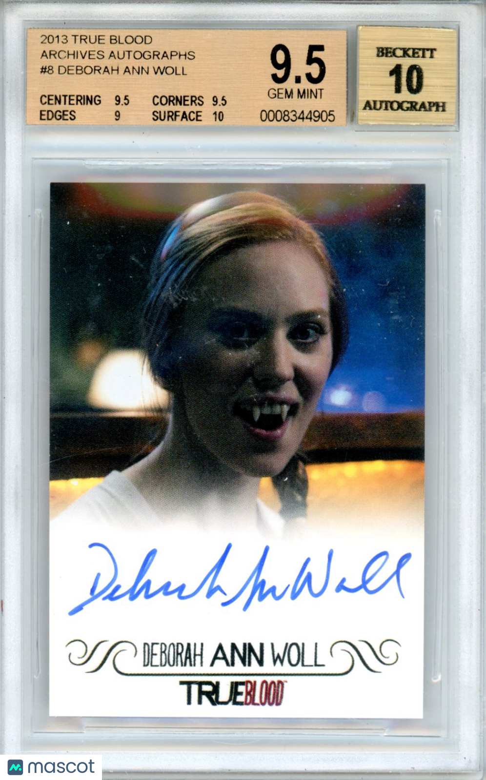 2013 True Blood Archives Autographs Deborah Ann Woll #8 BGS 9.5 GEM MINT Auto 10 - Graded Non-Sports Cards