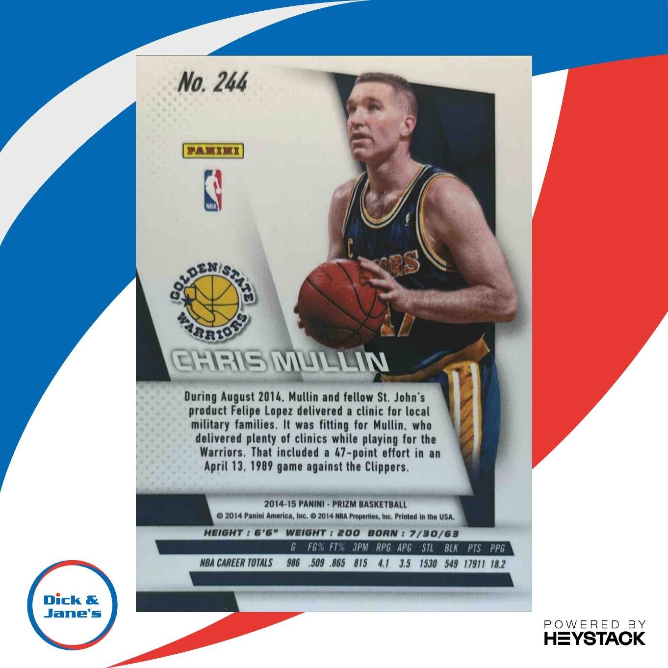2014-15 Panini Prizm Chris Mullin #244 Golden State Warriors - Sports Cards