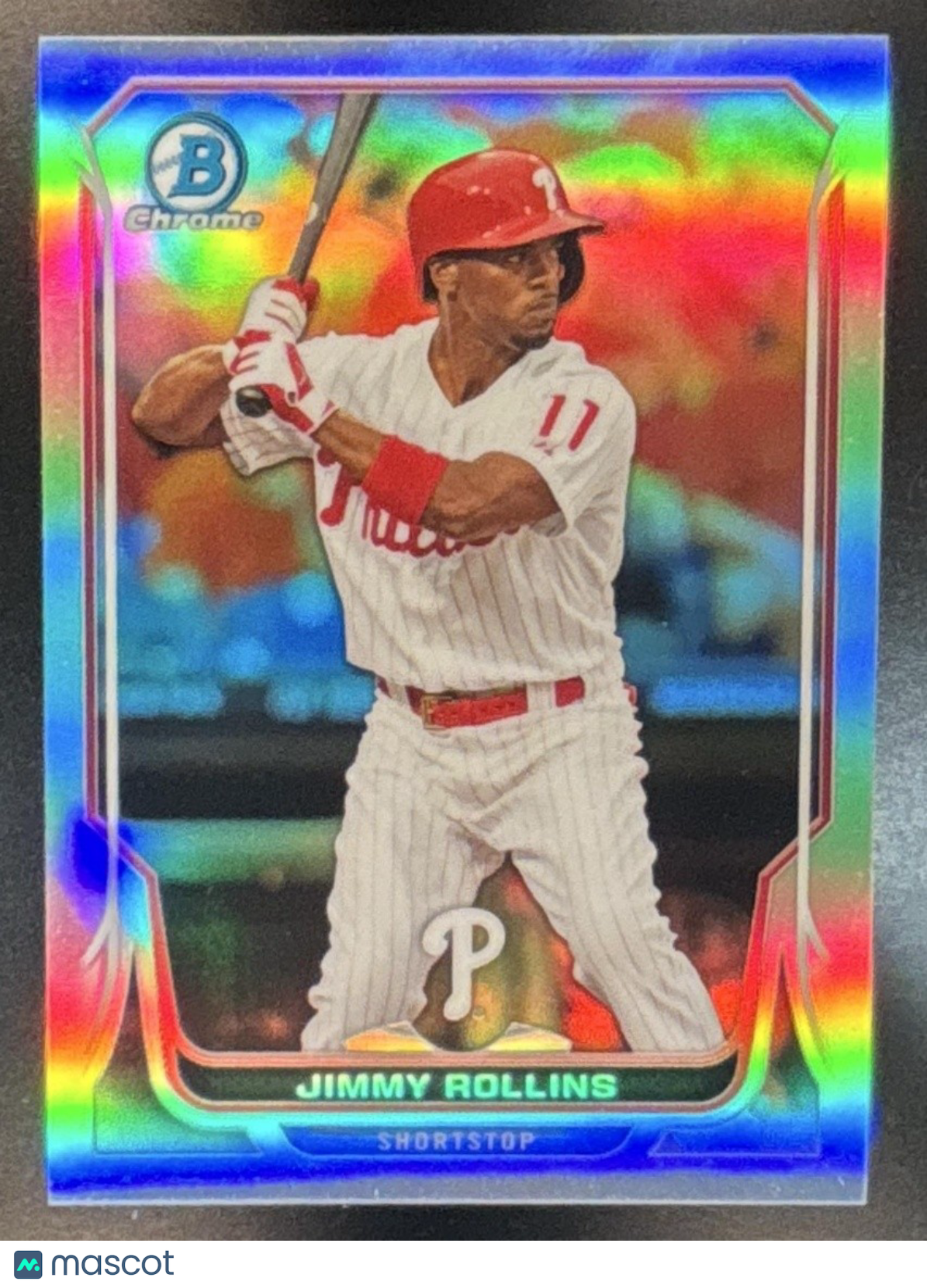 2014 Bowman Chrome Jimmy Rollins Refractor /500 #124 Philadelphia Phillies - Sports Cards