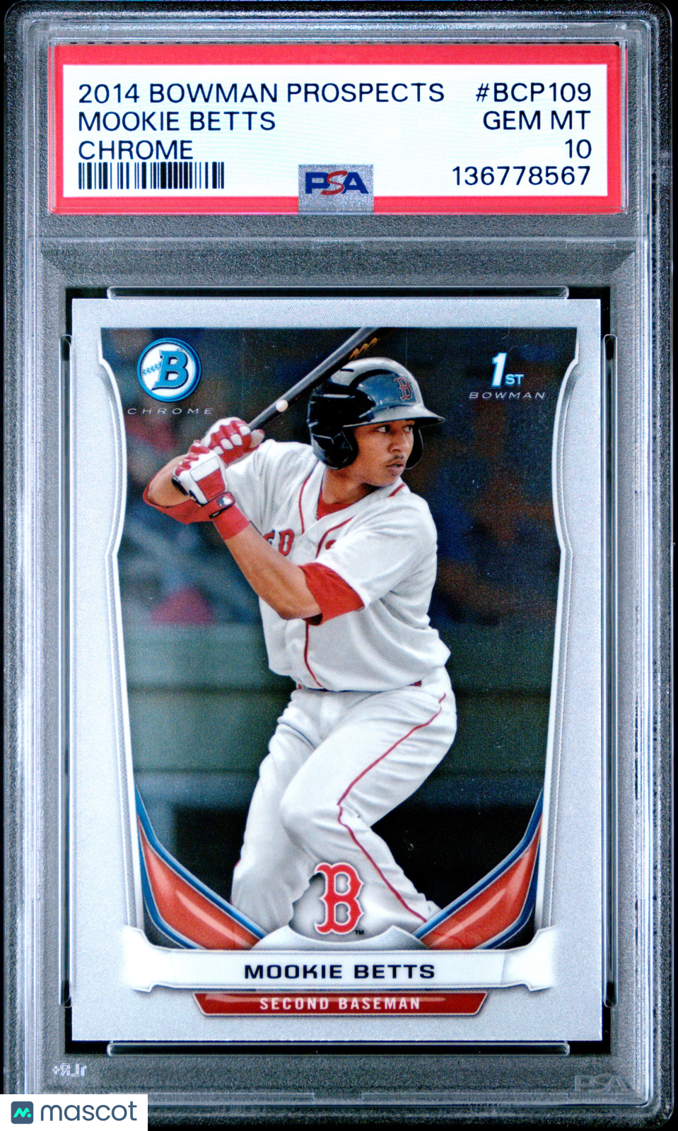 2014 Bowman Chrome Prospects Mookie Betts PSA 10 GEM MINT Dodgers 1st Bowman - Graded Sports Cards