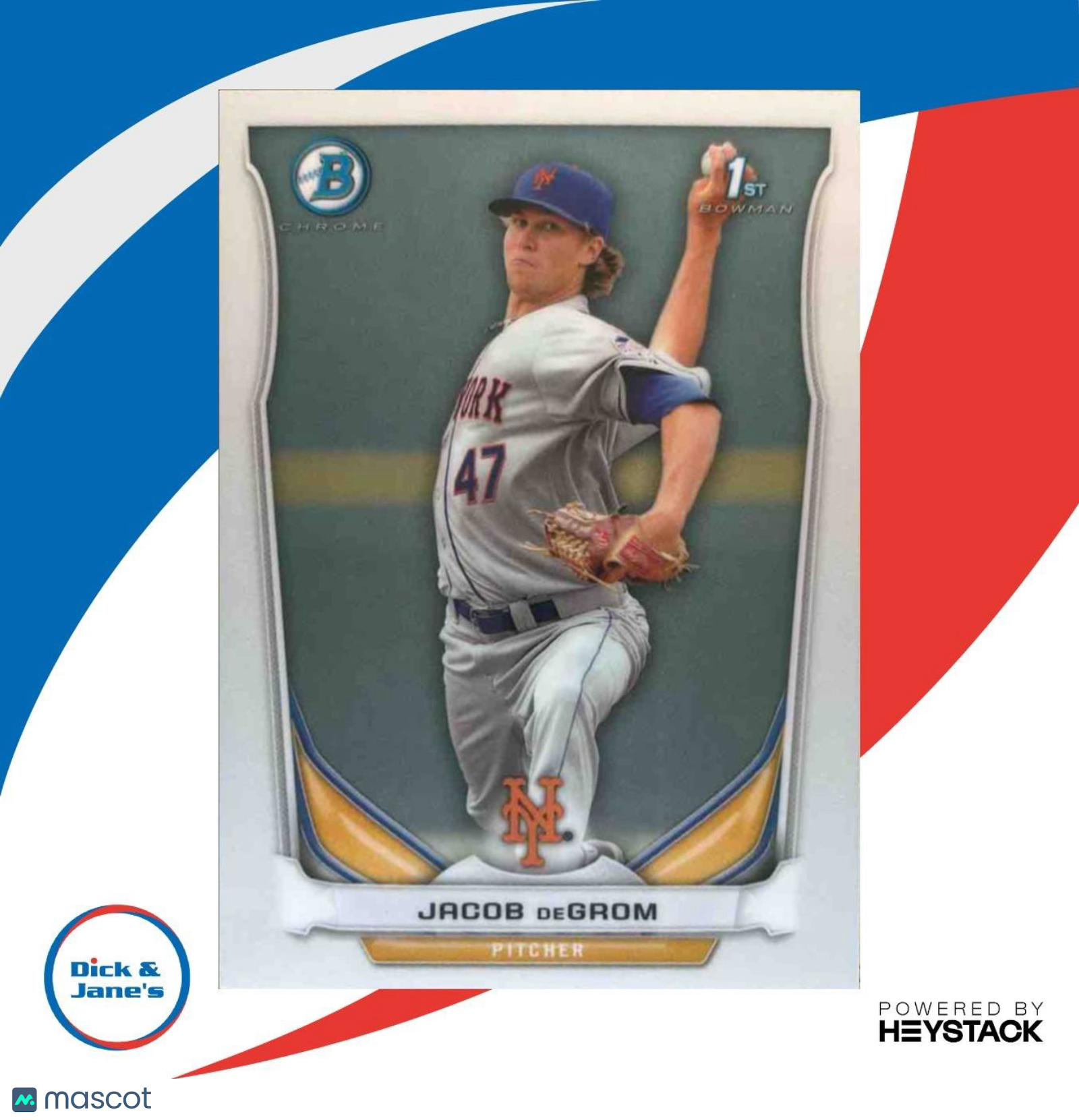 2014 Bowman Jacob deGrom Chrome Prospects #BCP73 RC New York Mets - Sports Cards