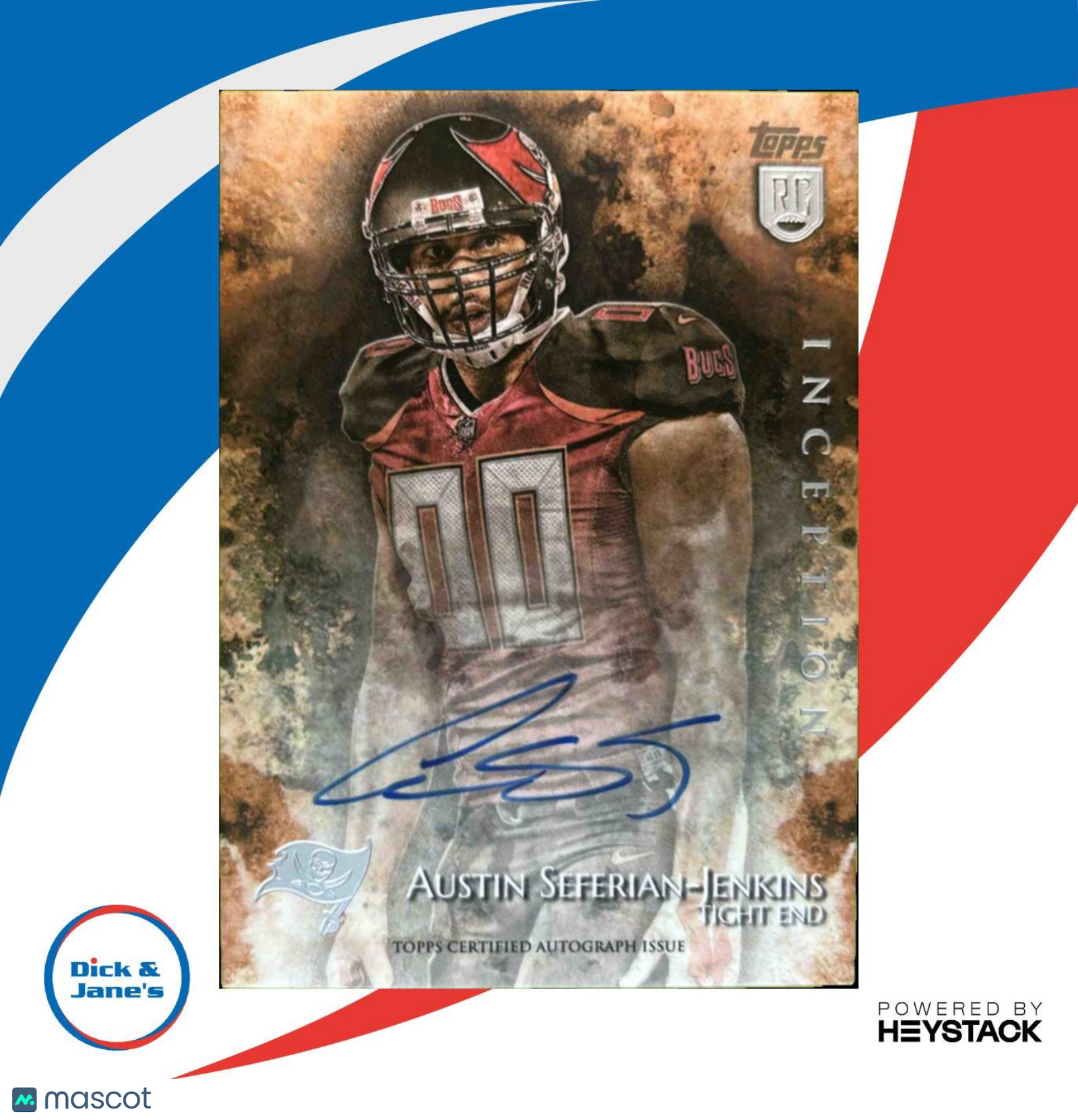 2014 Inception Austin Seferian-Jenkins Rookie Auto #28 RC Tampa Bay Buccaneers - Sports Cards