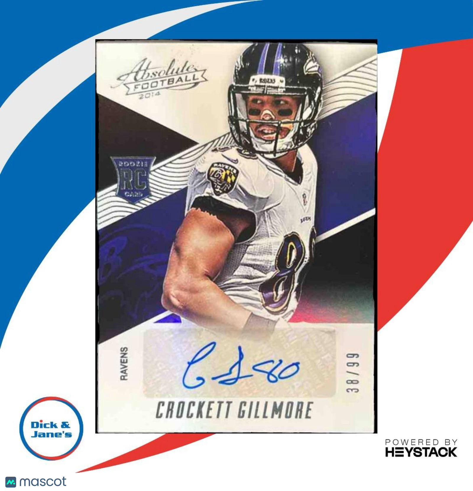 2014 Panini Absolute Crockett Gillmore Spectrum Silver AUTO /99 #189 RC Ravens - Sports Cards