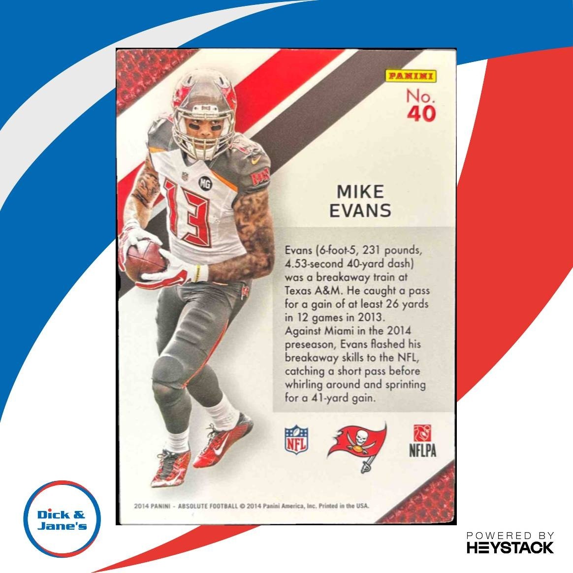 2014 Panini Absolute Mike Evans Hogg Heaven #40 RC Tampa Bay Buccaneers - Sports Cards