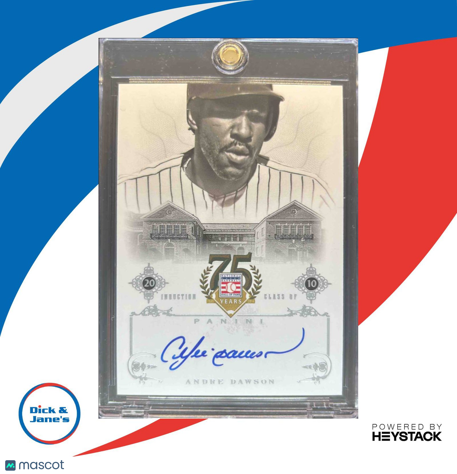 2014 Panini Hall of Fame 75th Year Andre Dawson Signatures #72 Auto Chicago Cubs - Sports Cards