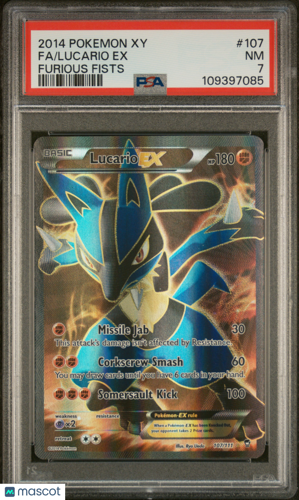 2014 Pokemon Xy Furious Fists Lucario EX #107 Fa Furious Fists PSA 7 - Graded TCG/CCG