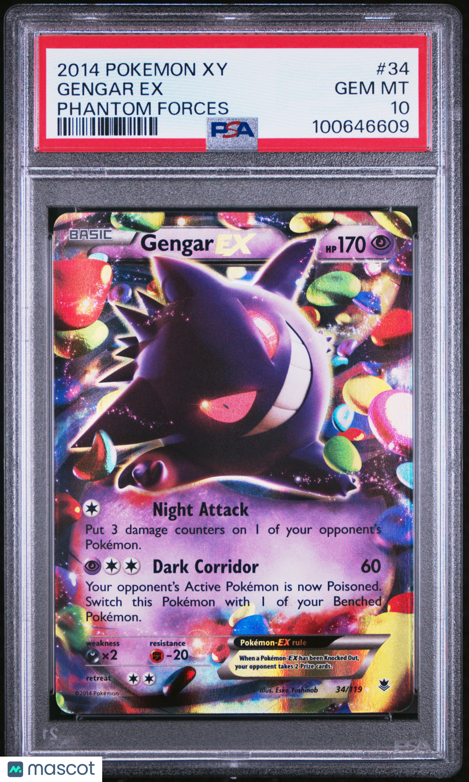 2014 Pokemon XY Phantom Forces Gengar EX #34 PSA 10 GEM MINT - Graded TCG/CCG
