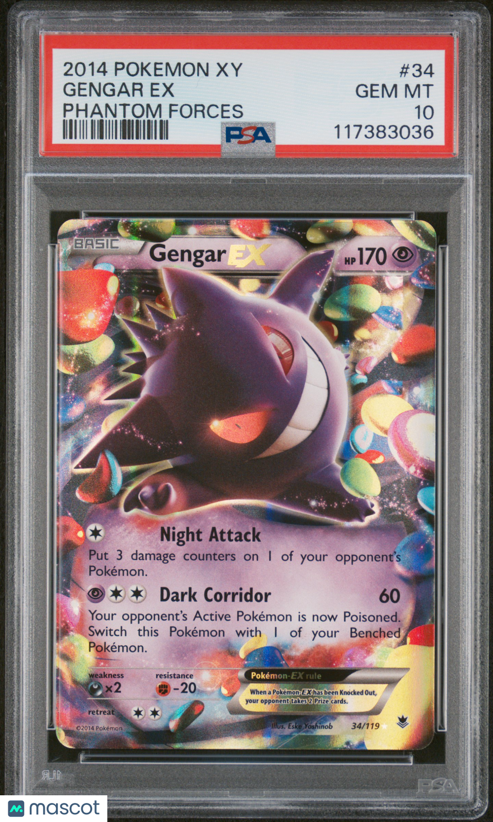 2014 Pokemon XY Phantom Forces Gengar EX #34 PSA 10 GEM MINT - Graded TCG/CCG