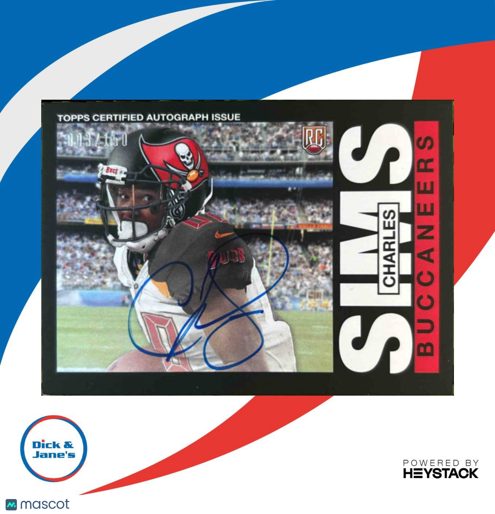 2014 Topps Charles Sims 1985 Auto 3/150 #334 RC Tampa Bay Buccaneers - Sports Cards